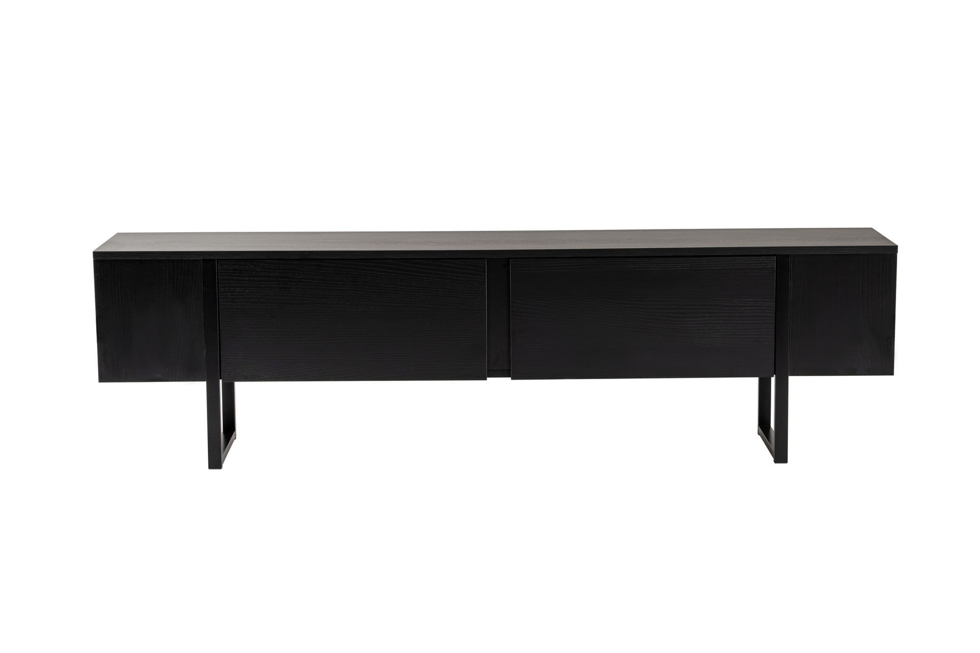 Comoda tv, Hanah Home, pal melaminat, lemn negru si negru, 180x45x30 cm
