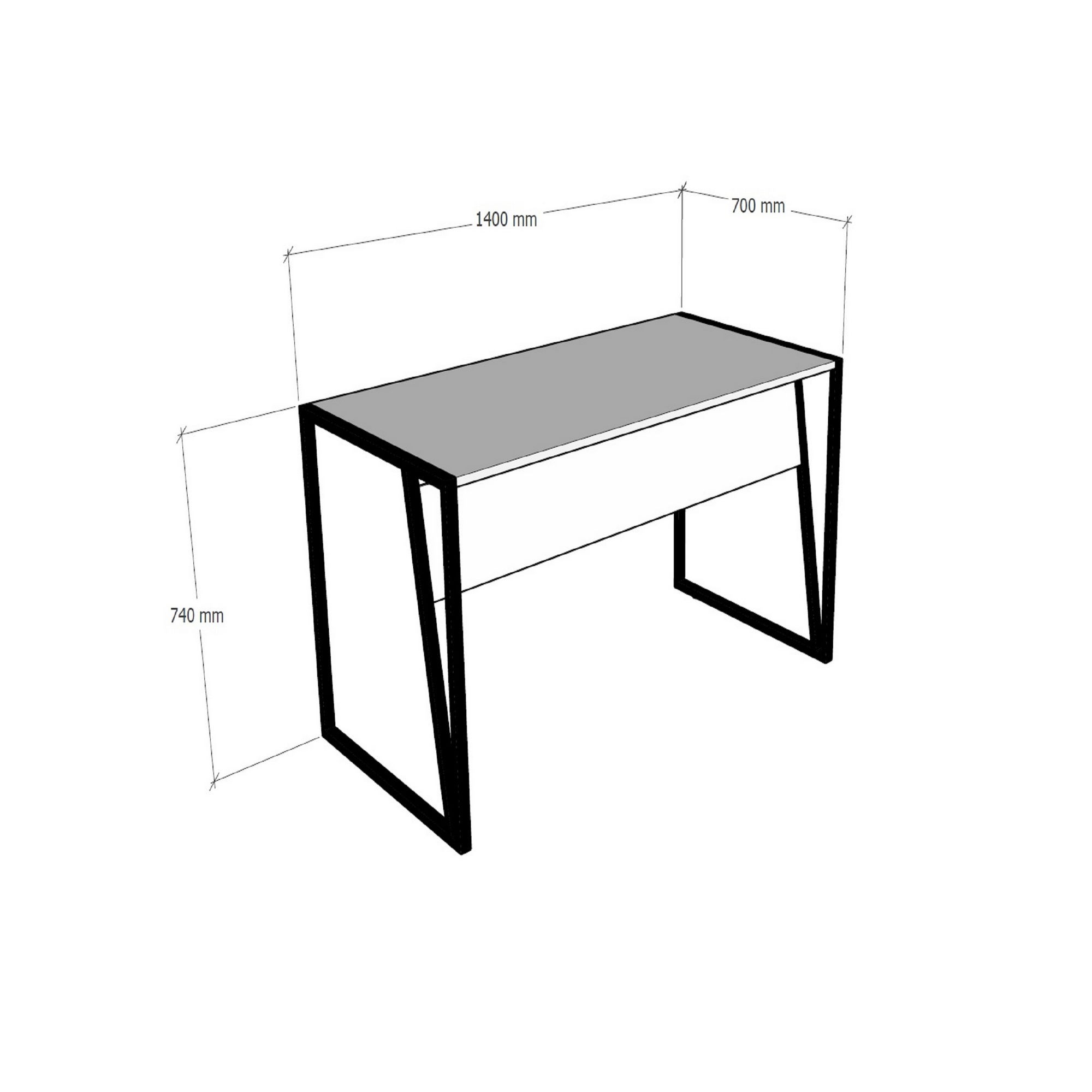 Birou, Hanah Home, pal melaminat, negru safir, 140x70x74 cm — imaginea 5