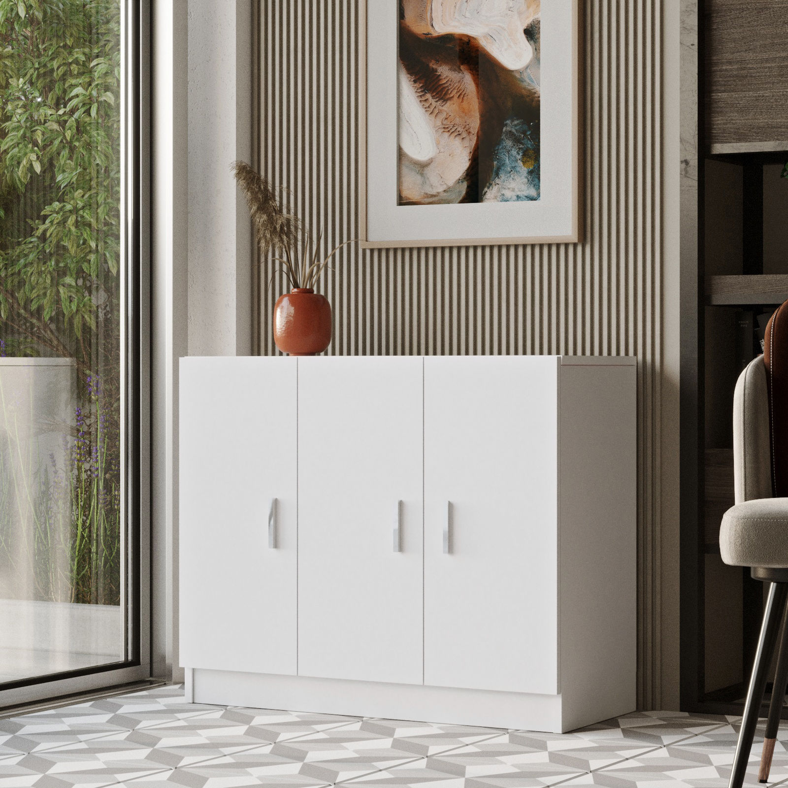Set mobilier birou, Hanah Home, PAL melaminat, alb, 956LCS2127 — imaginea 6