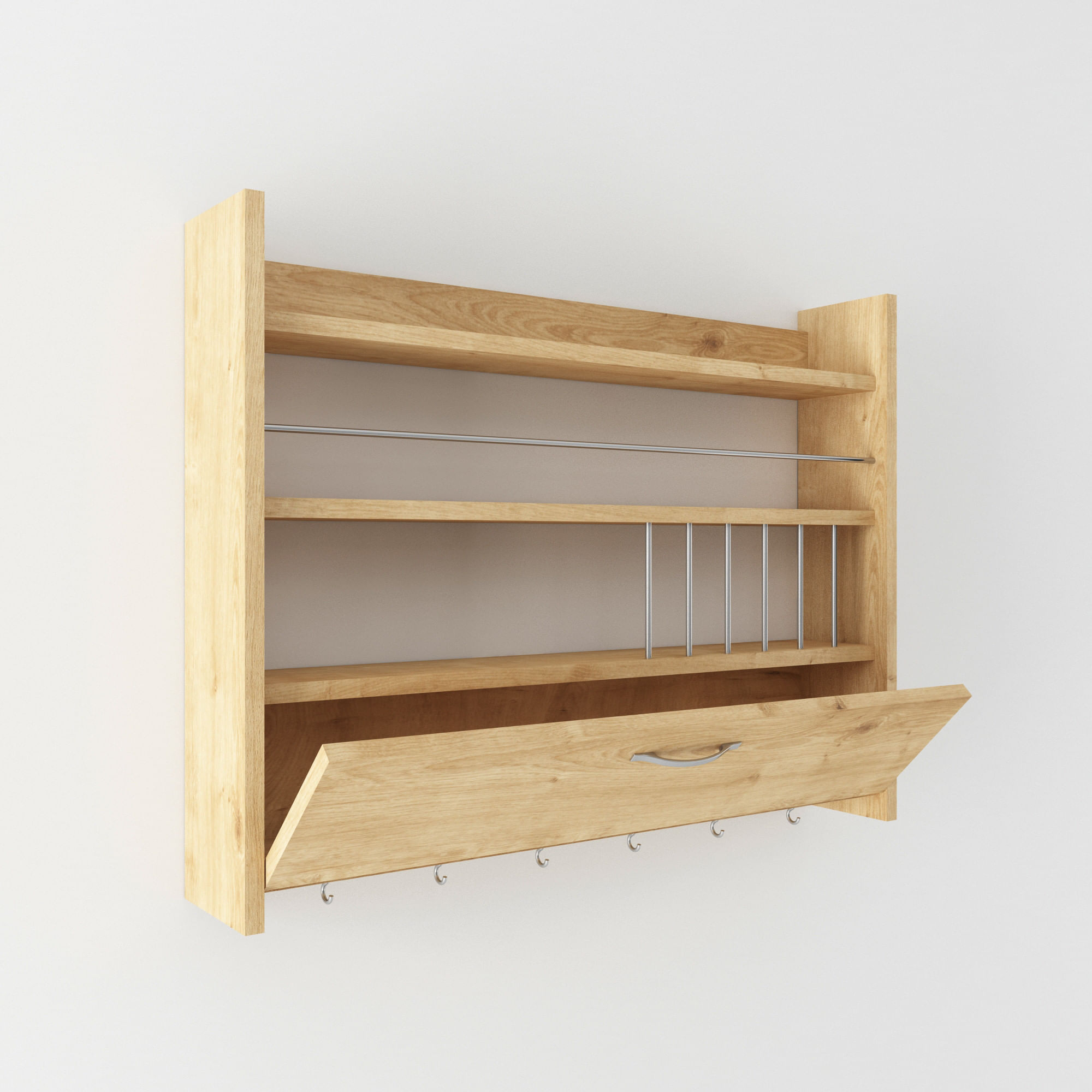 Raft de bucatarie, Hanah Home, pal melaminat, stejar, 85x15x65 cm, 935CMN1305