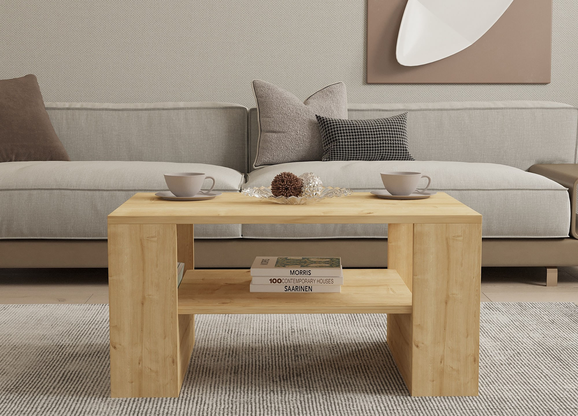 Masuta de cafea, Hanah Home, pal melaminat, safir, 80x50x40 cm, 495SSE1319 — imaginea 3