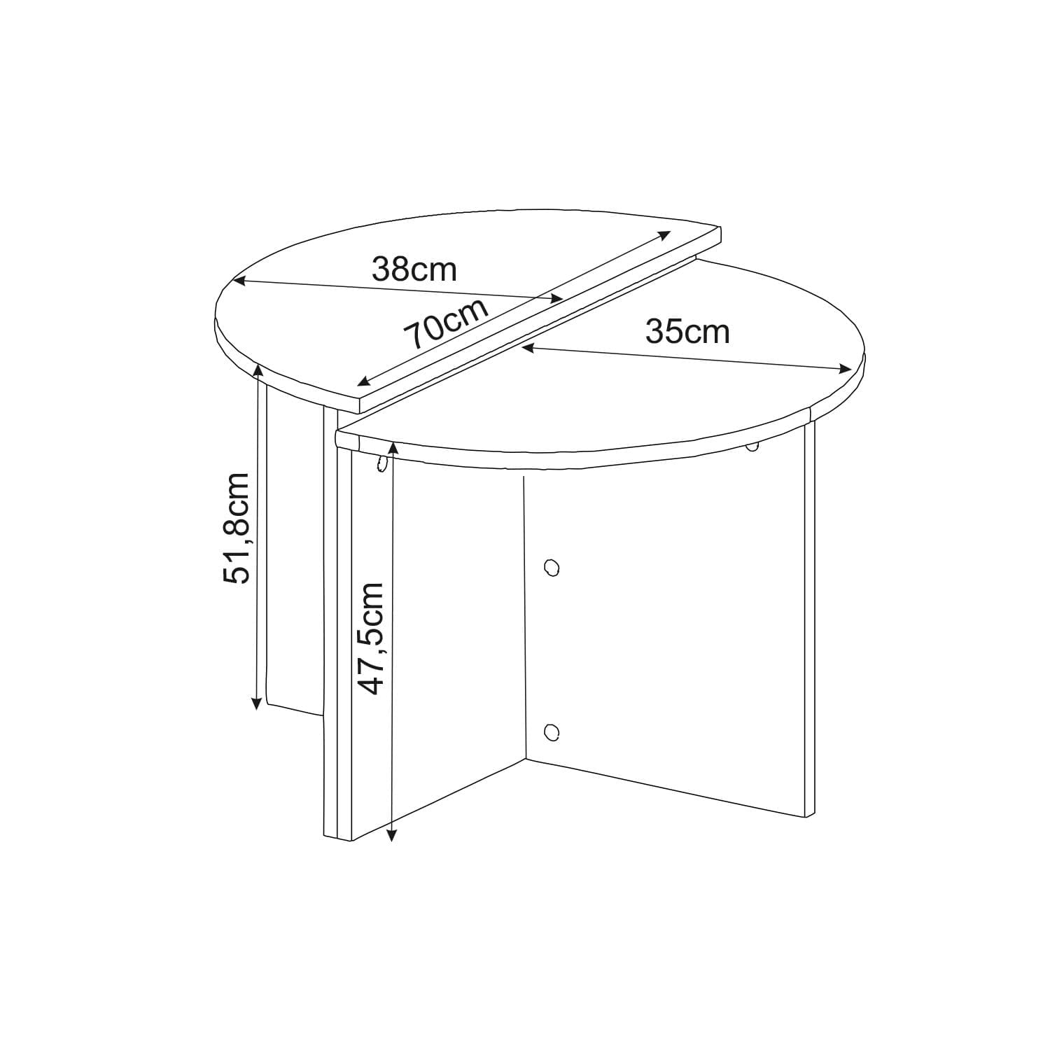 Masa de cafea, Hanah Home, PAL melaminat, gri, travertin, 70x38x51.8 cm — imaginea 5