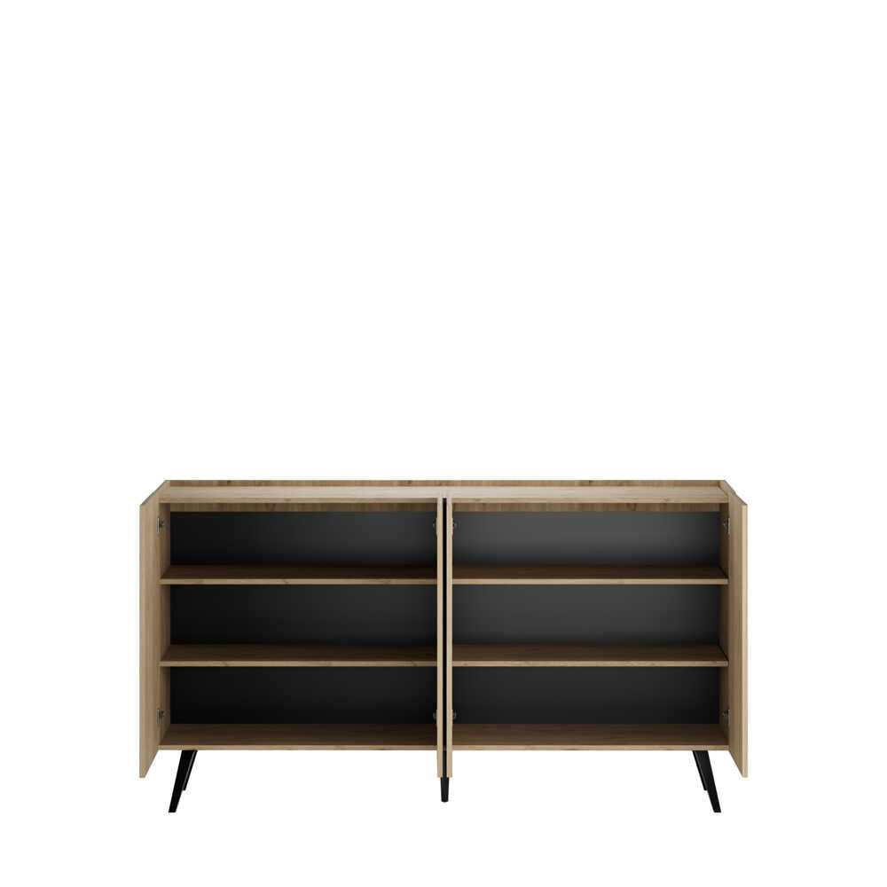 Consola, Hanah Home, panou de particule melaminat, stejar, 180x43x100 cm — imaginea 2
