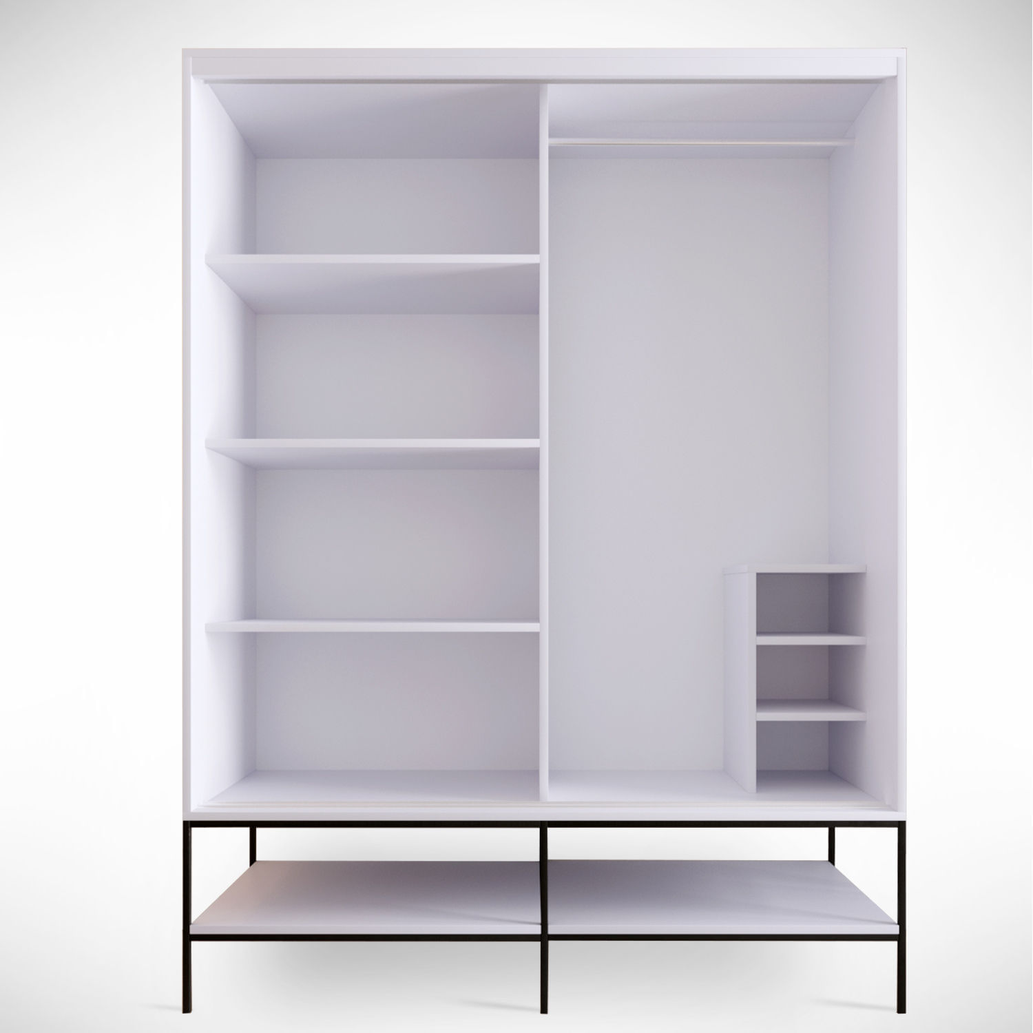 Sifonier, Hanah Home, pal melaminat, alb negru auriu, 150x57x200 cm — imaginea 2
