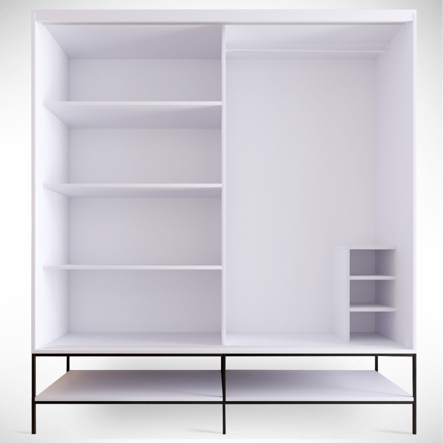 Dulap, Hanah Home, pal melaminat, alb negru auriu, 190x57x200 cm — imaginea 2
