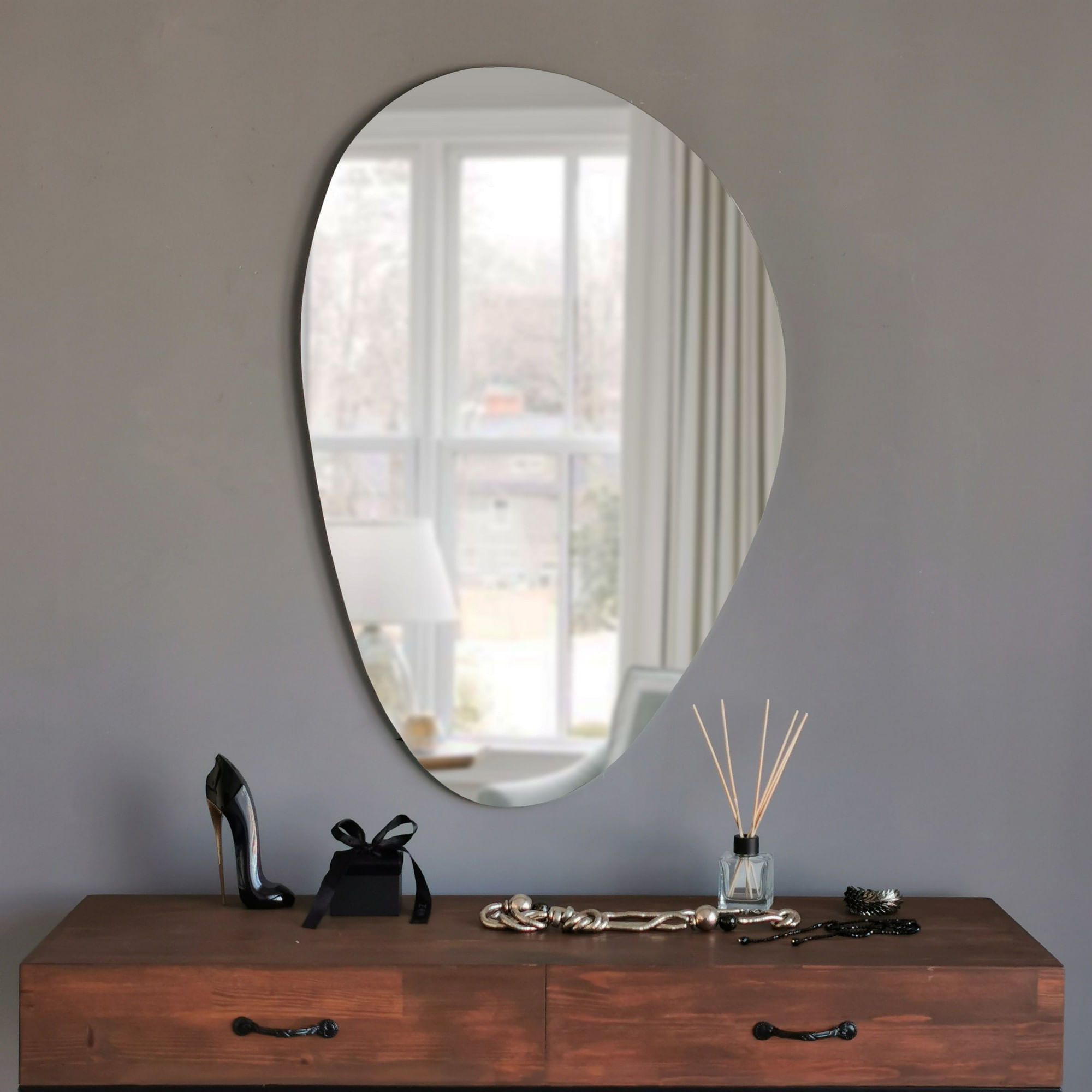 Oglinda, Hanah Home, mdf, alb, 90x60 cm — imaginea 3