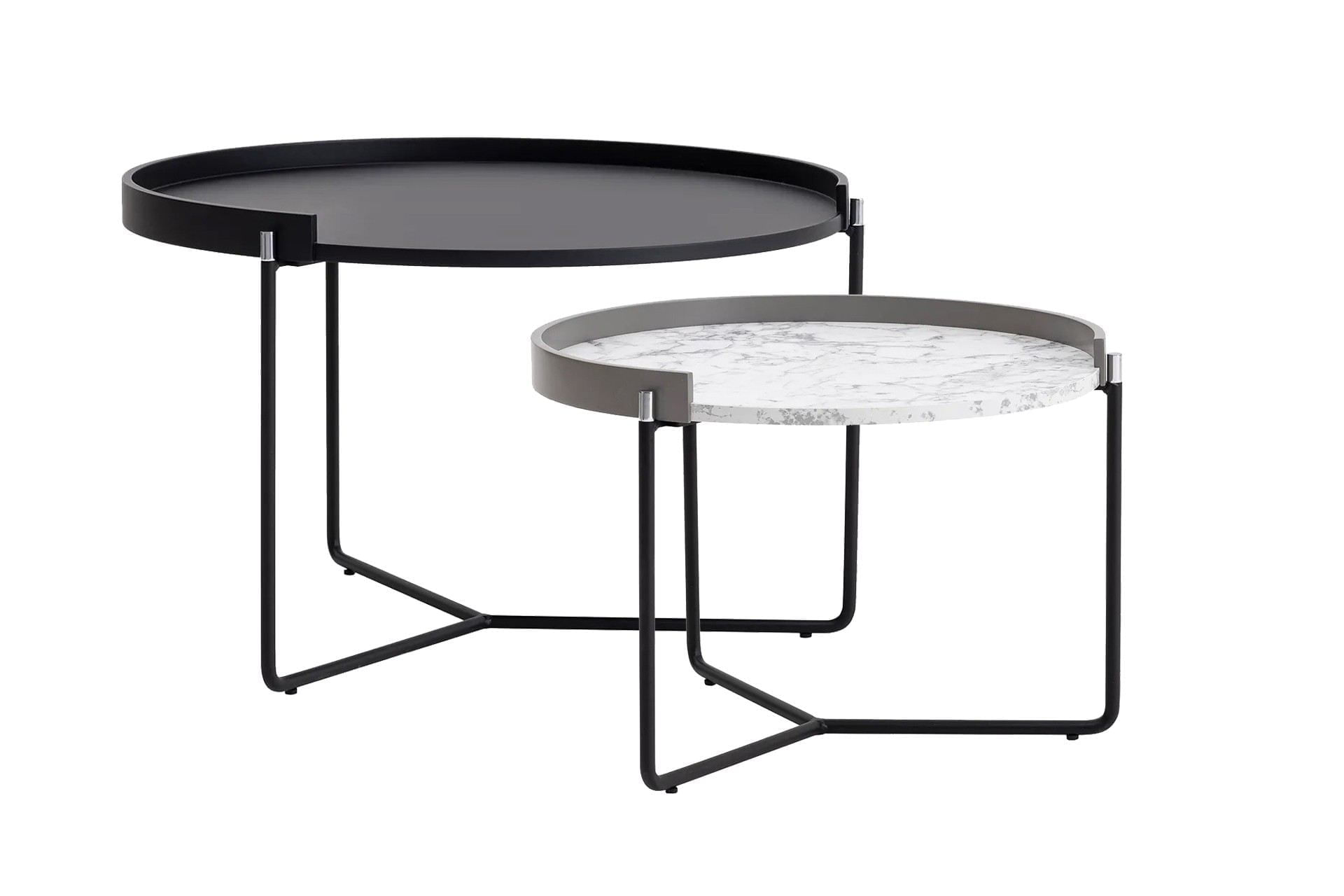 Set masute de cafea, Hanah Home, mdf, antracit, 80x80x51 cm, 60x60x41 cm