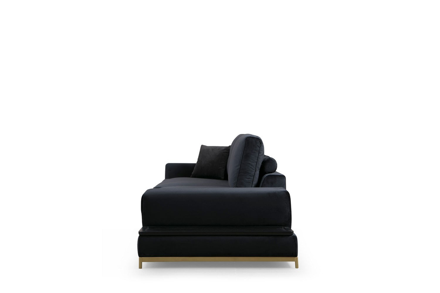Canapea 4 locuri, Hanah Home, lemn fag si pal, negru auriu, 320x102x84 cm — imaginea 3
