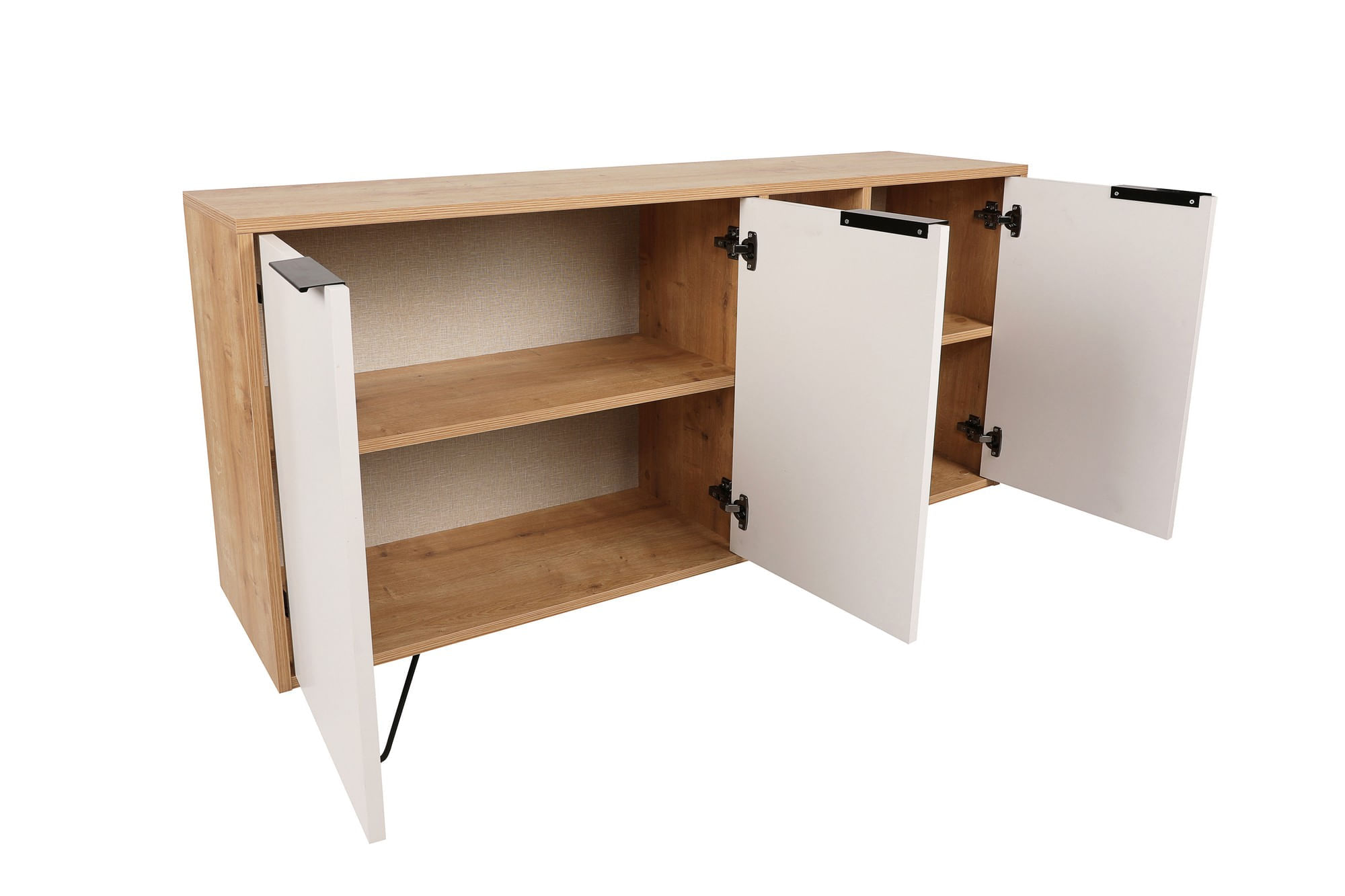 Consola, Hanah Home, pal melaminat, stejar si alb, 142x35,6x83 cm — imaginea 3