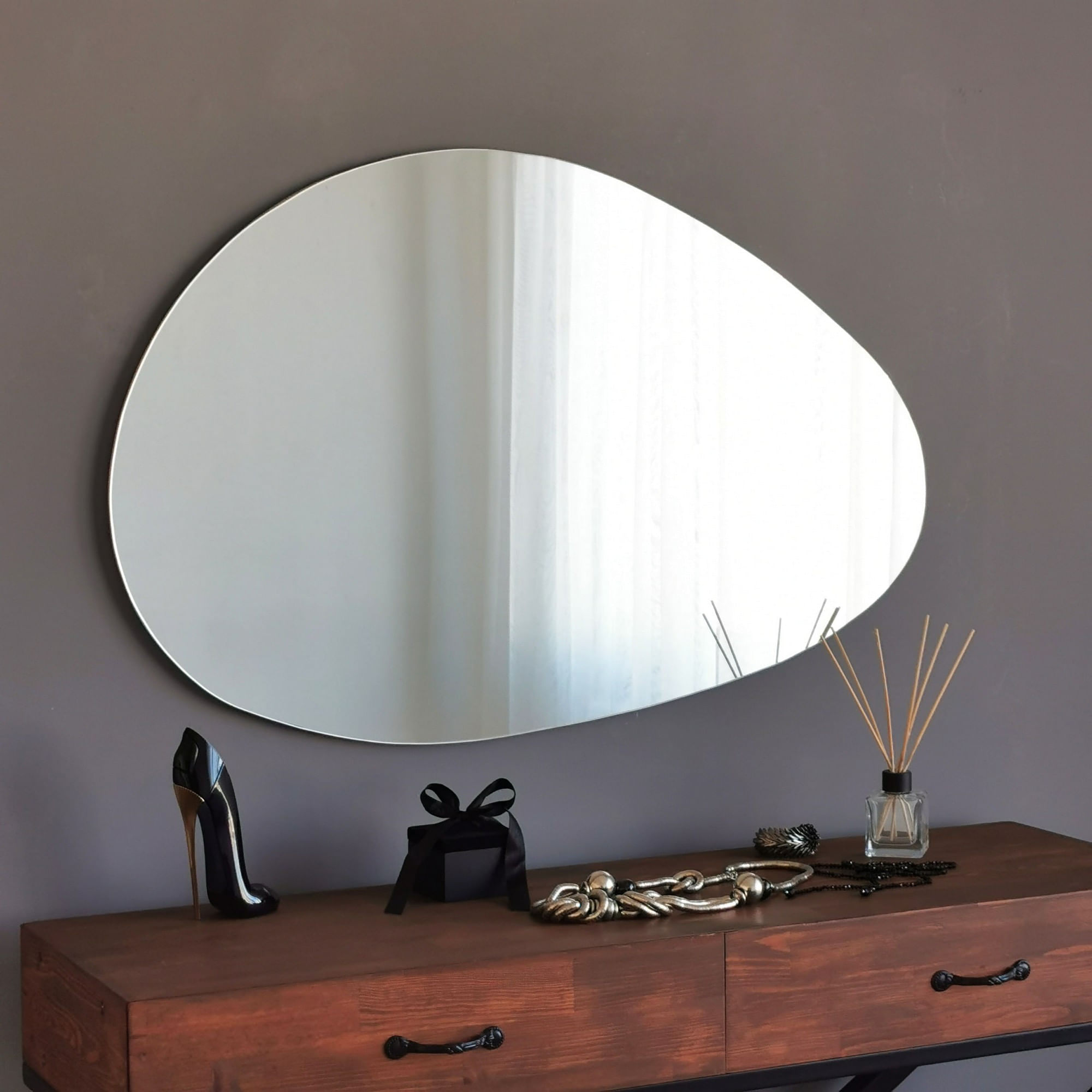 Oglinda, Hanah Home, mdf, alb, 90x60 cm — imaginea 4