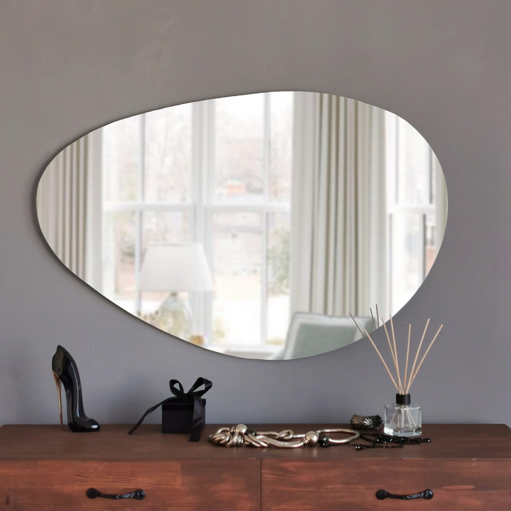 Oglinda, Hanah Home, mdf, alb, 90x60 cm — imaginea 5