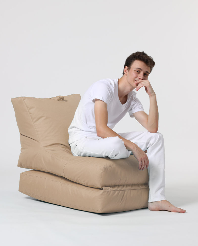 Fotoliu tip bean bag de gradina, Hanah Home, poliester, mink, 60x117x50 cm - 3 | YEO