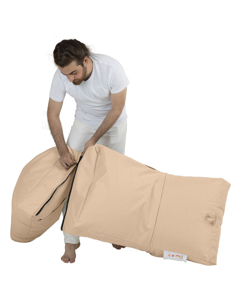 Fotoliu tip bean bag de gradina, Hanah Home, poliester, mink, 60x117x50 cm - 4 | YEO