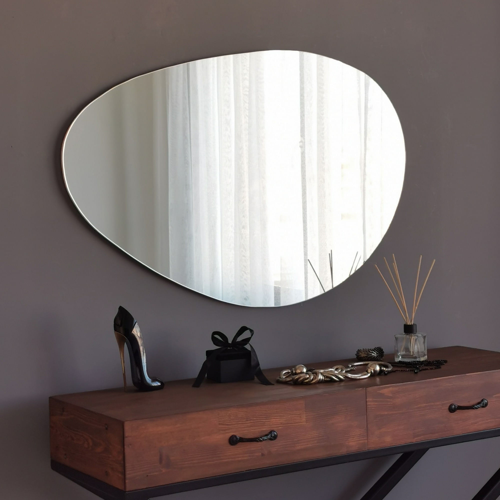 Oglinda, Hanah Home, mdf, alb, 90x60 cm — imaginea 7