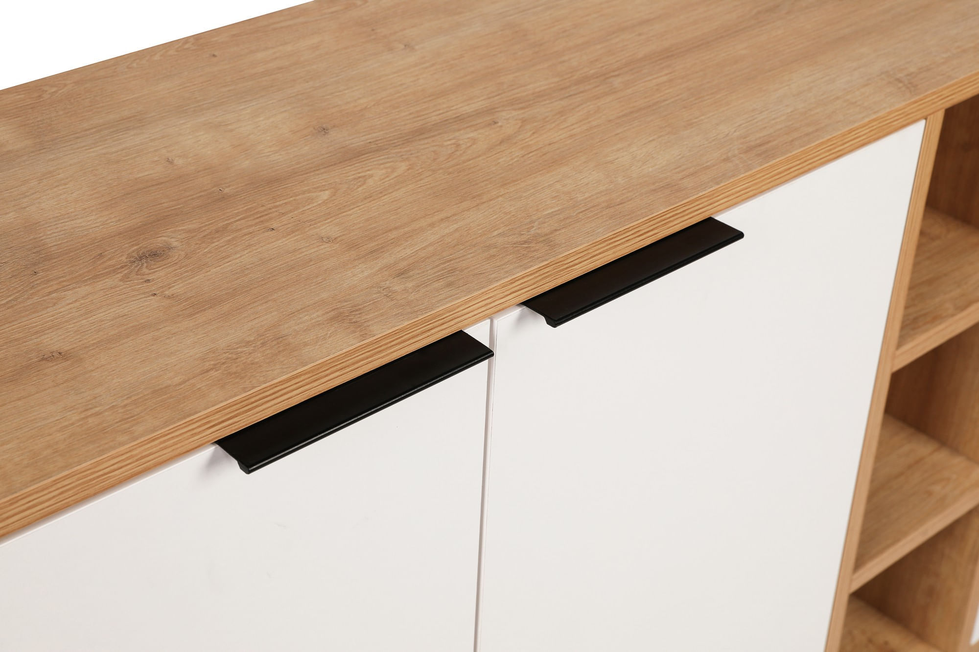 Consola, Hanah Home, pal melaminat, stejar si alb, 142x35,6x83 cm — imaginea 7