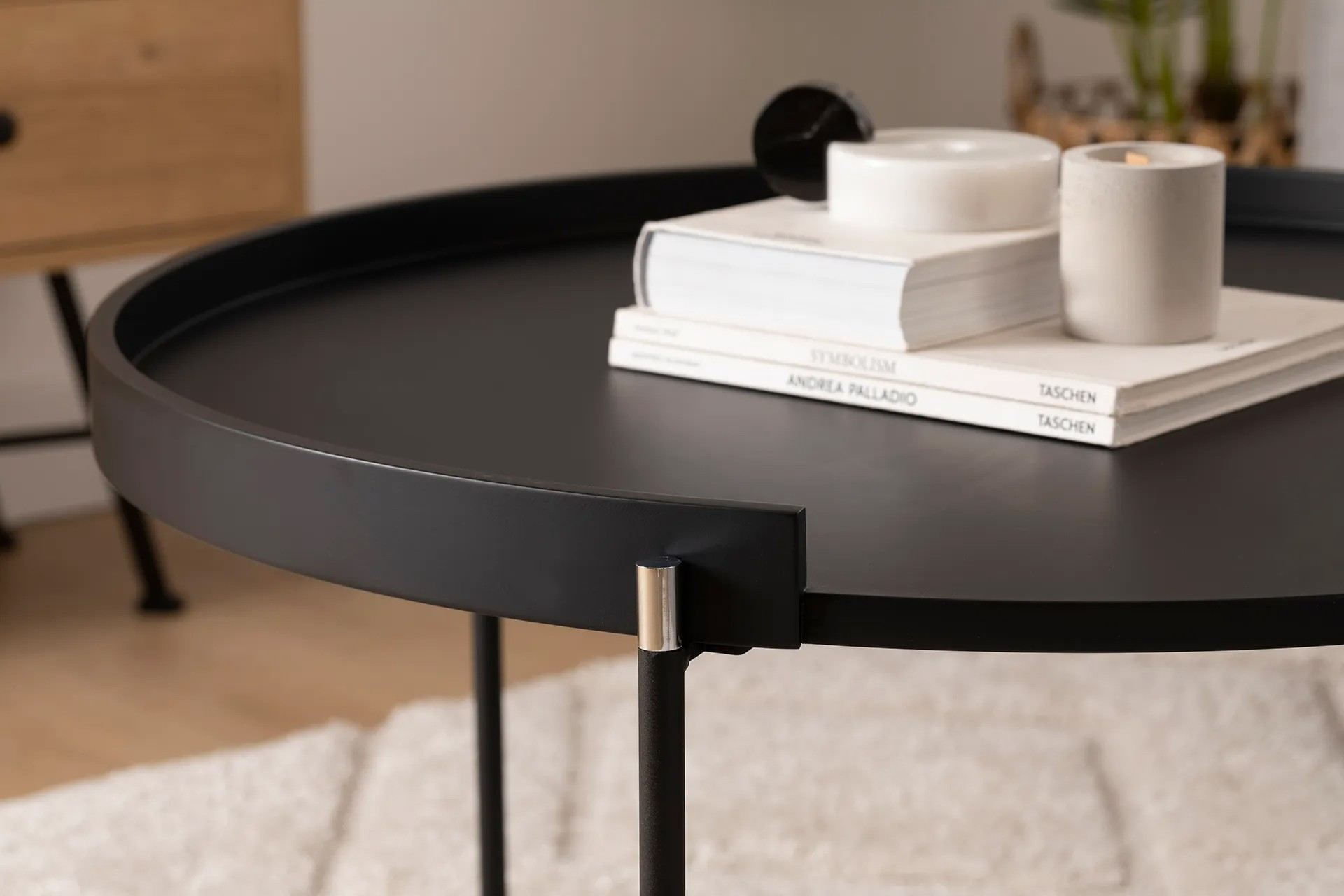 Set masute de cafea, Hanah Home, mdf, antracit, 80x80x51 cm, 60x60x41 cm — imaginea 6