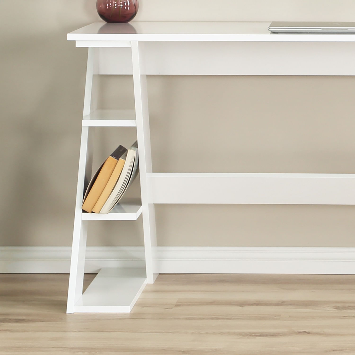 Birou de studiu, Hanah Home, pal, alb, 140x60x73 cm — imaginea 10