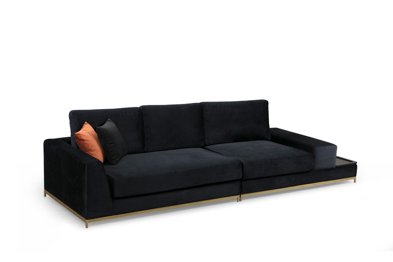 Canapea 4 locuri, Hanah Home, lemn fag si pal, negru auriu, 320x102x84 cm — imaginea 10
