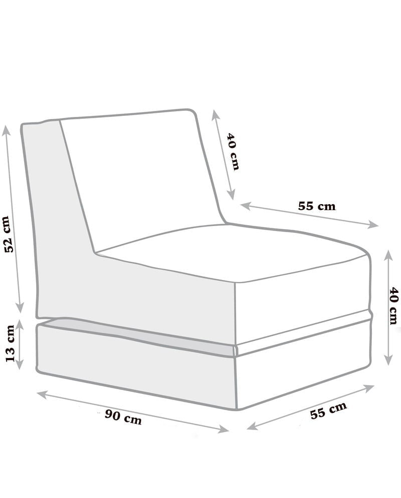 Fotoliu tip bean bag de gradina, Hanah Home, poliester, mink, 60x117x50 cm