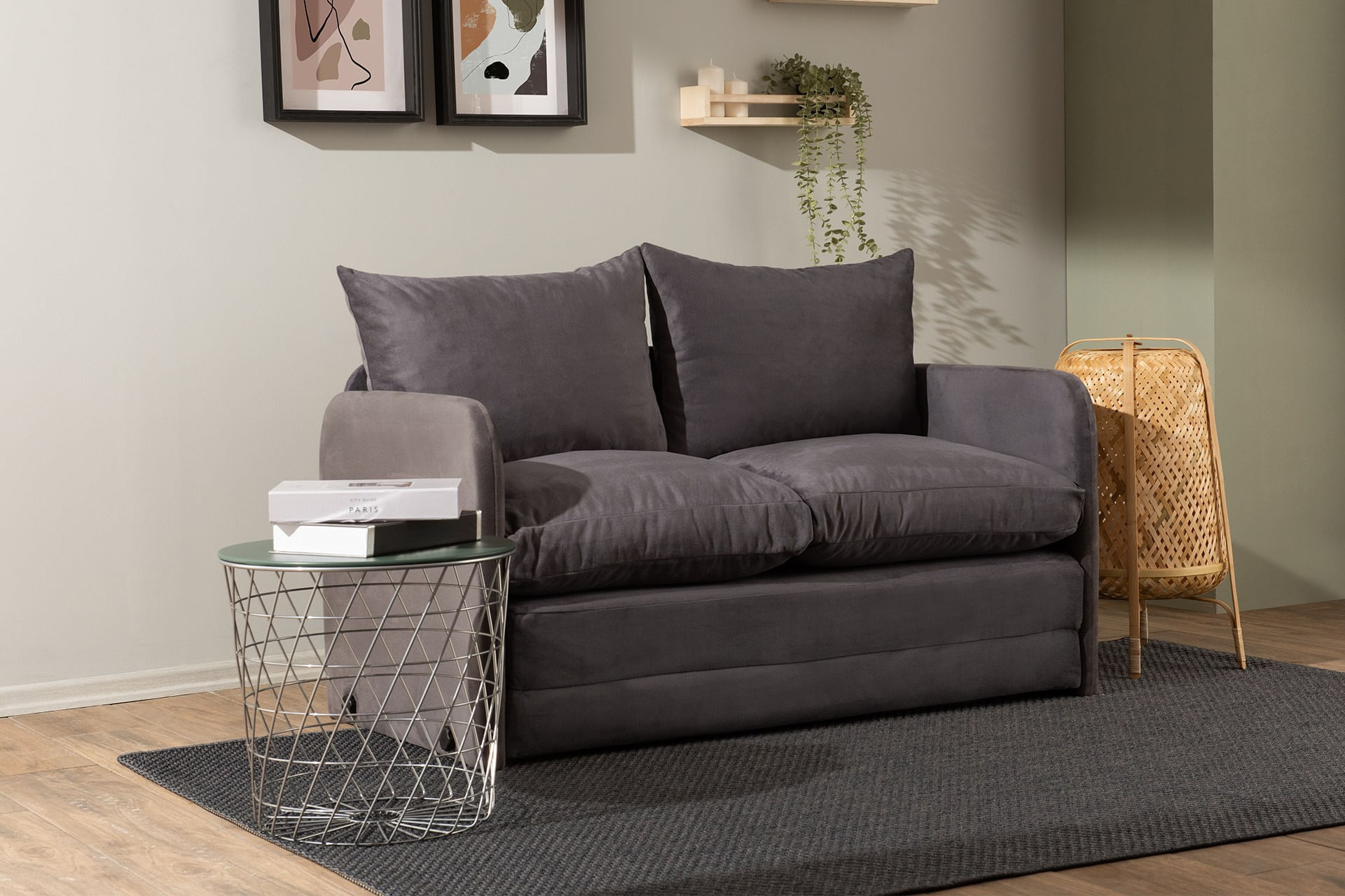 Canapea extensibila, Atelier Del Sofa, textil, gri, 128x70x66 cm — imaginea 2