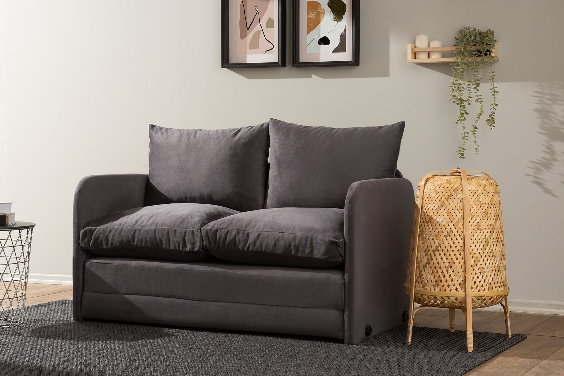 Canapea extensibila, Atelier Del Sofa, textil, gri, 128x70x66 cm — imaginea 6