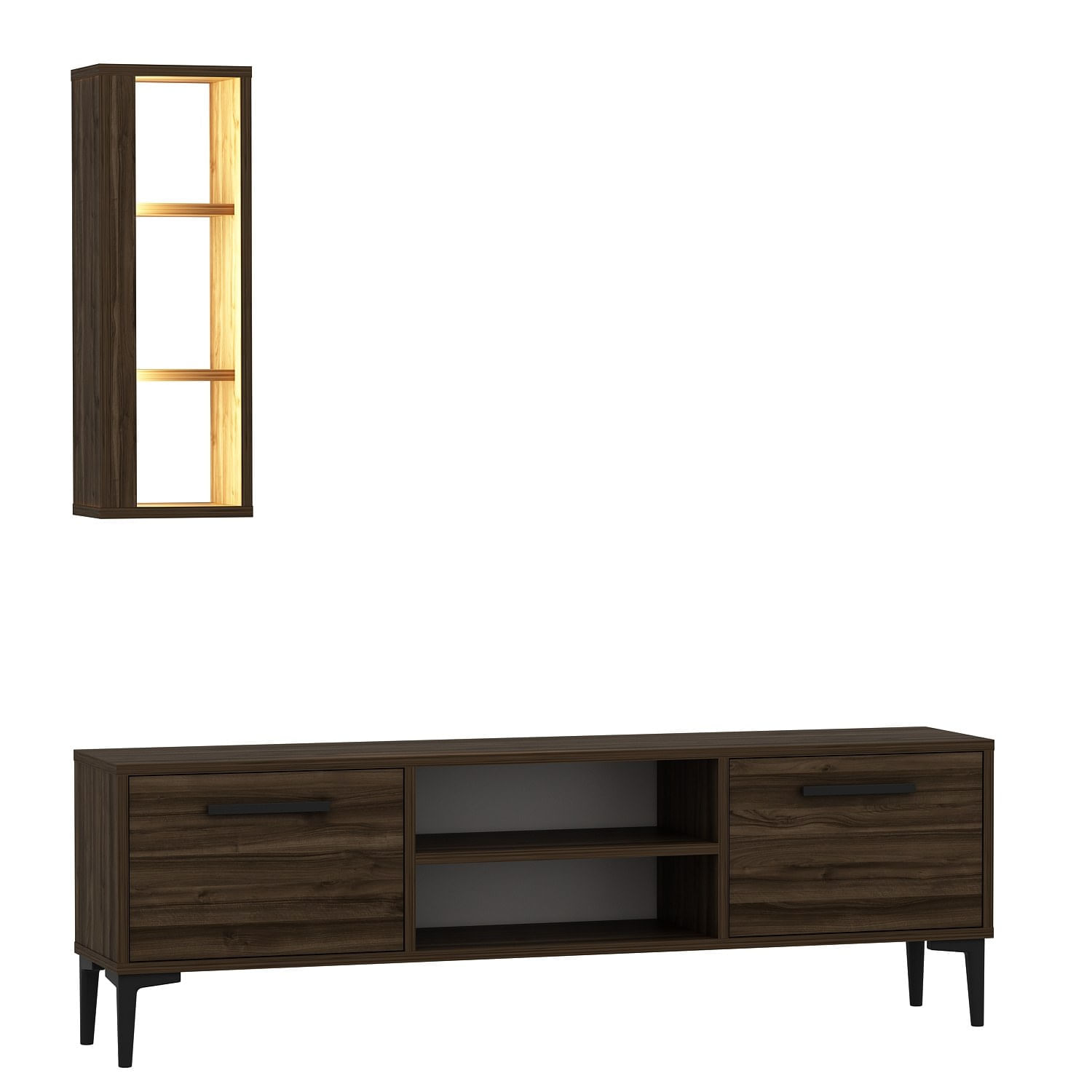 Comoda tv, Hanah Home, pal melaminat, nuc, 150x48x29.6 cm