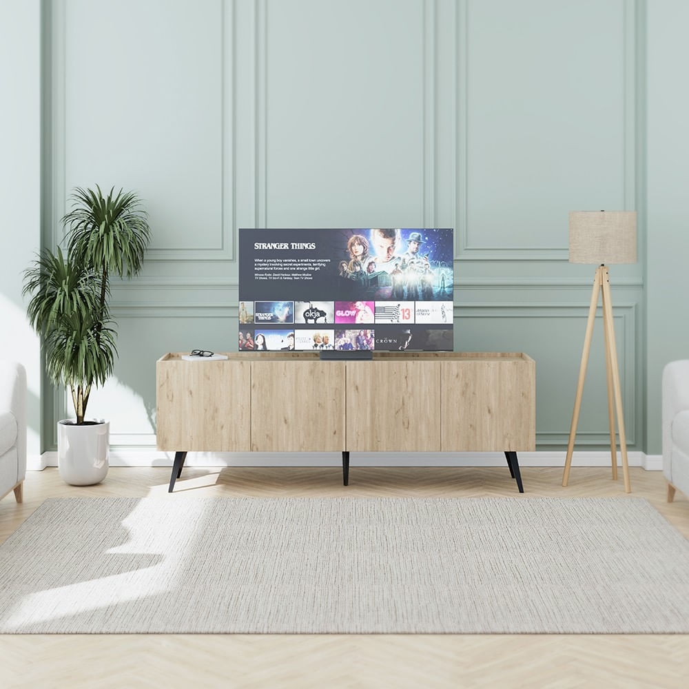 Comoda tv, Hanah Home, pal melaminat, stejar, 180x41x62 cm — imaginea 9