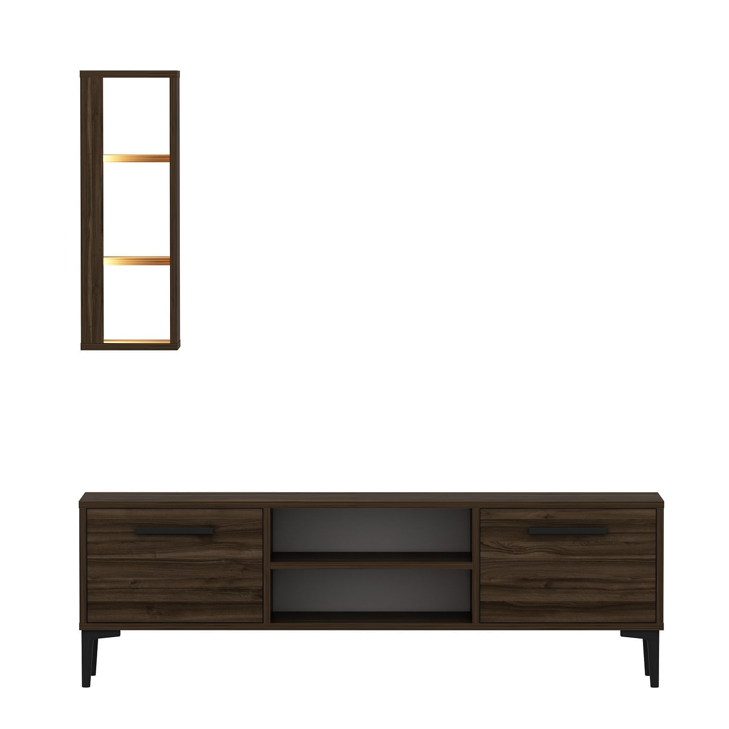 Comoda tv, Hanah Home, pal melaminat, nuc, 150x48x29.6 cm — imaginea 2