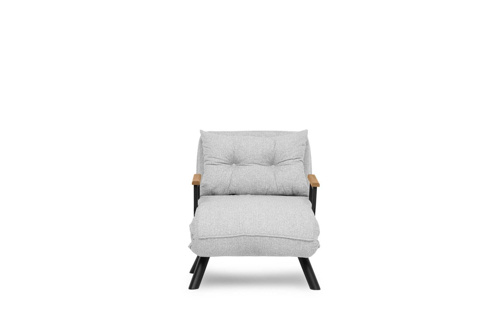 Canapea extensibila, Hanah Home, stofa teddy, gri, 175x60 cm — imaginea 2