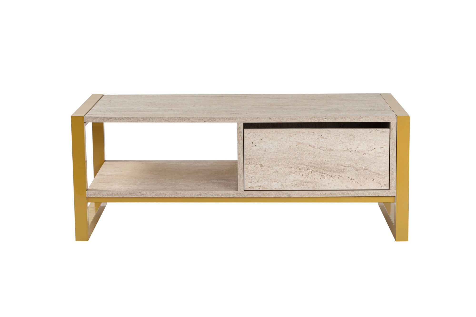 Masuta de cafea, Hanah Home, panou de particule melaminat, travertin auriu, 105x55x40 cm