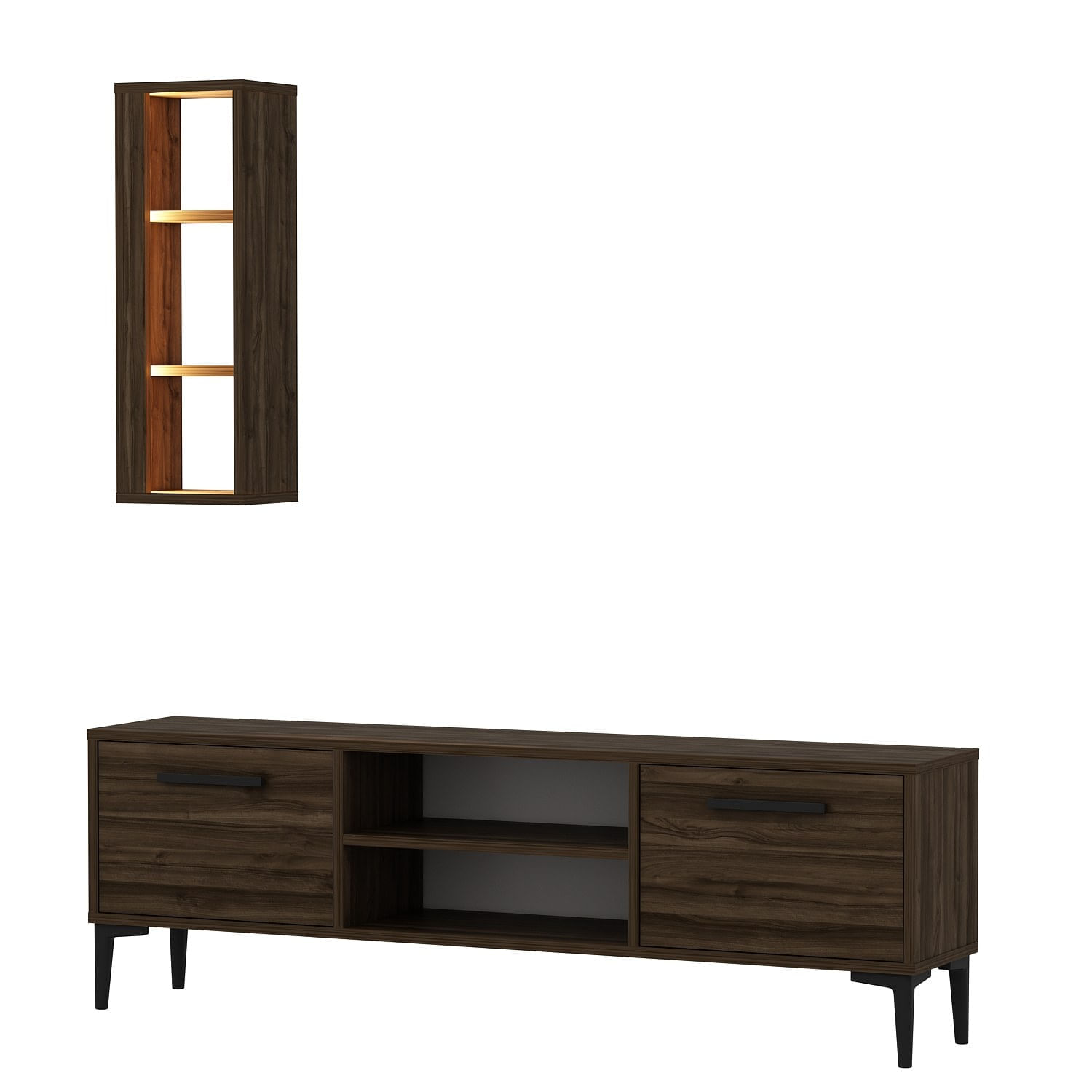 Comoda tv, Hanah Home, pal melaminat, nuc, 150x48x29.6 cm — imaginea 10