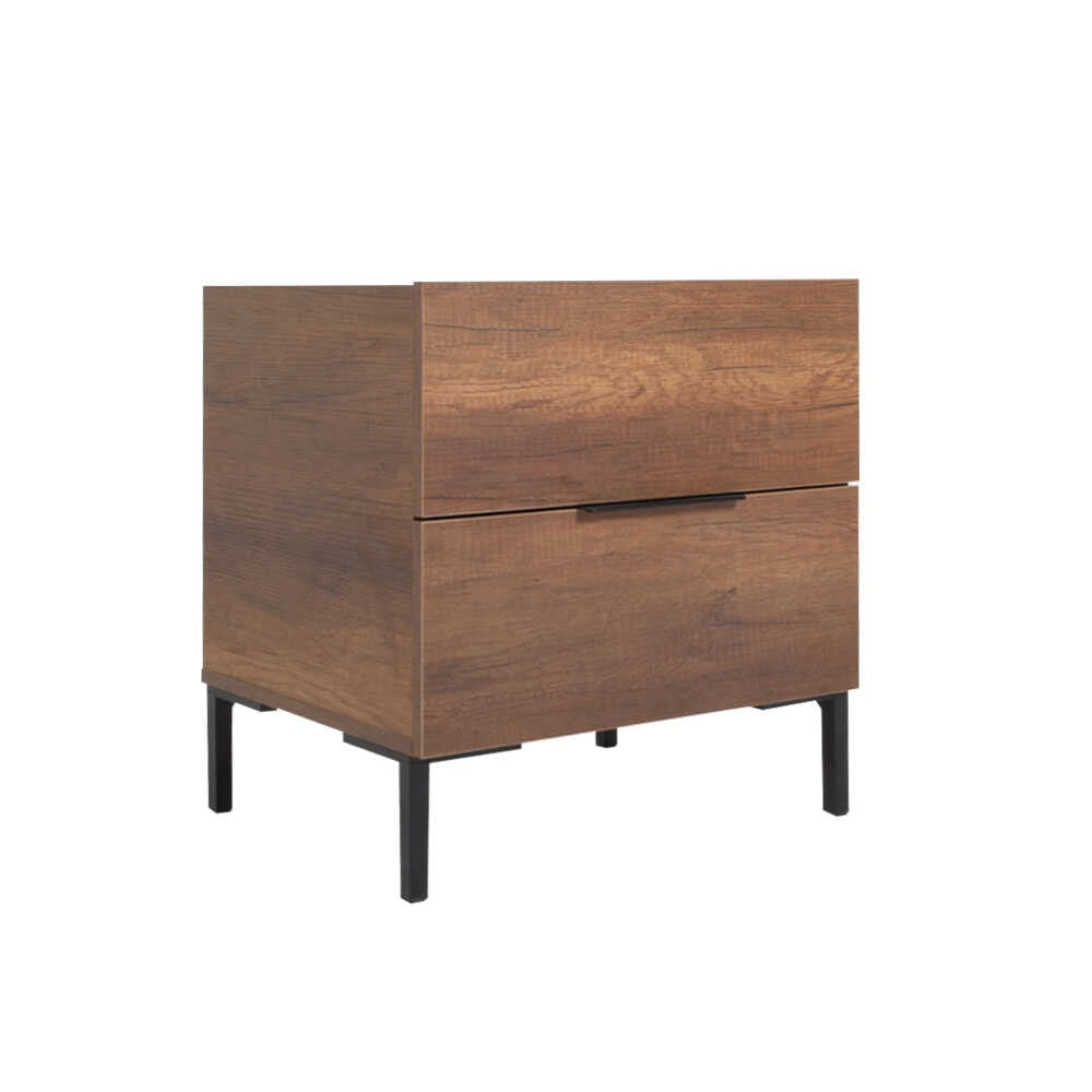 Noptiera, Hanah Home, panou de particule melaminat, nuc, 55x44x59 cm — imaginea 4