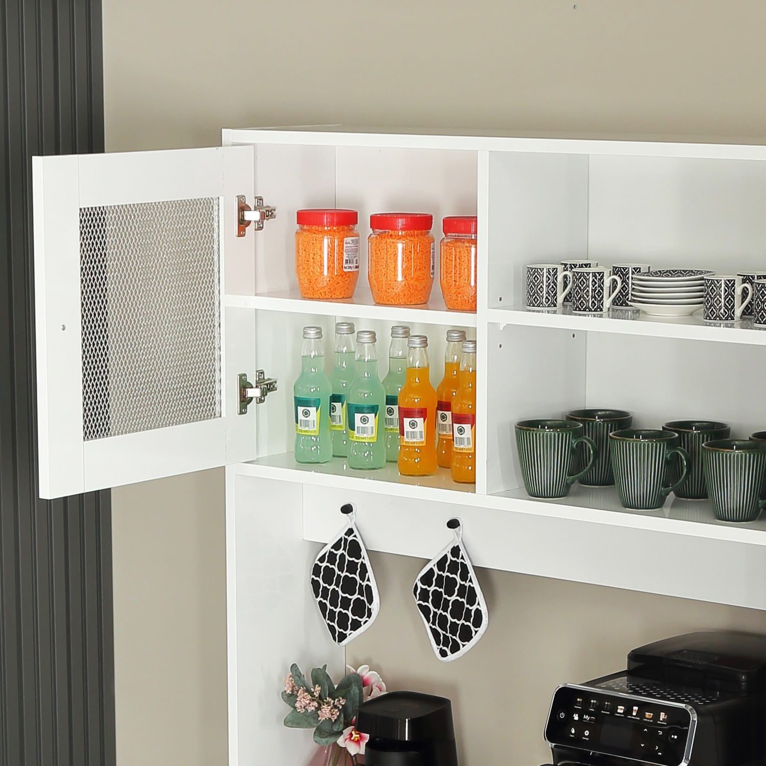 Dulap multifunctional, Hanah Home, pal, alb, 96x40x187 cm — imaginea 4