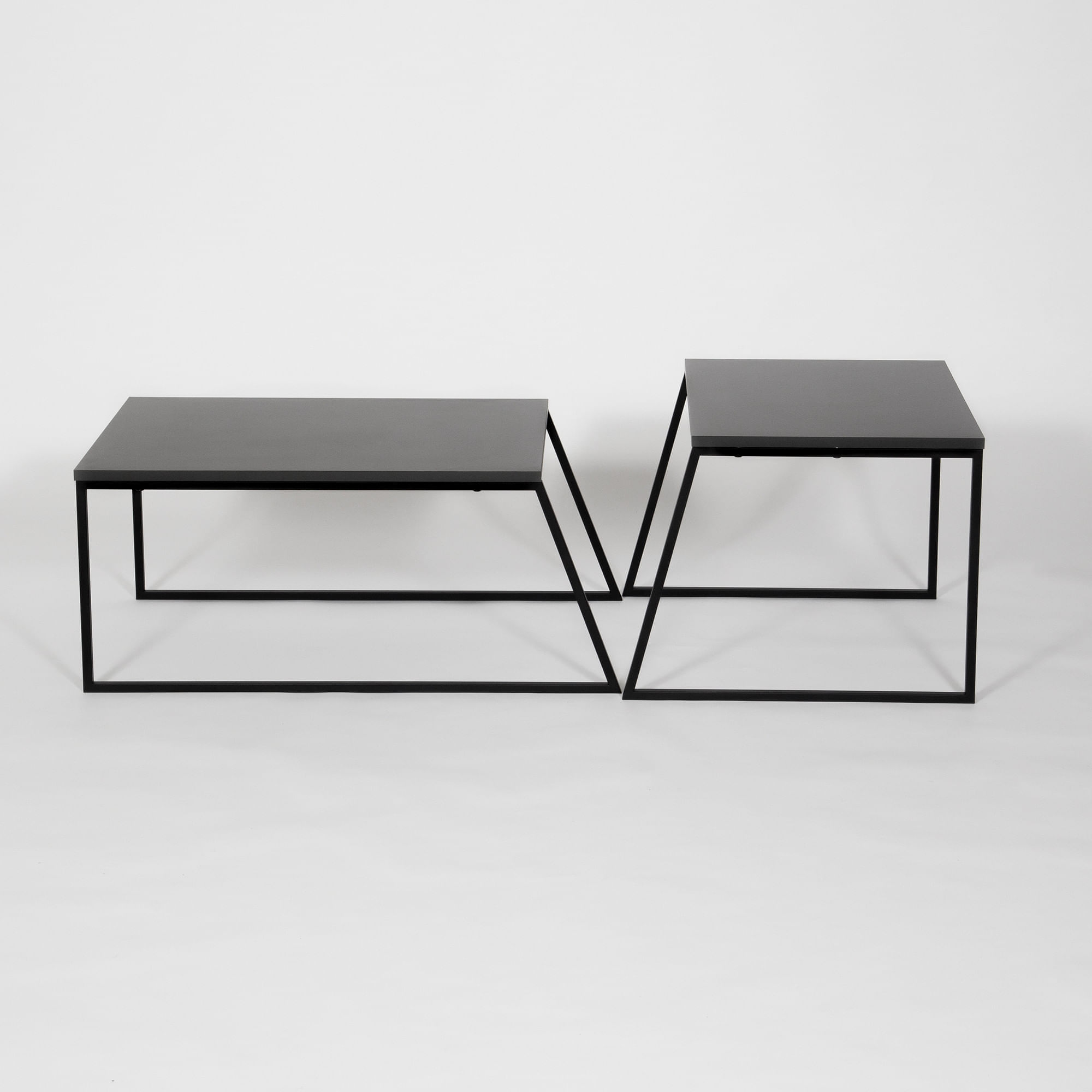 Set masute de cafea, Hanah Home, pal melaminat, antracit si negru, 88x50x38 cm si 57x55x45 cm