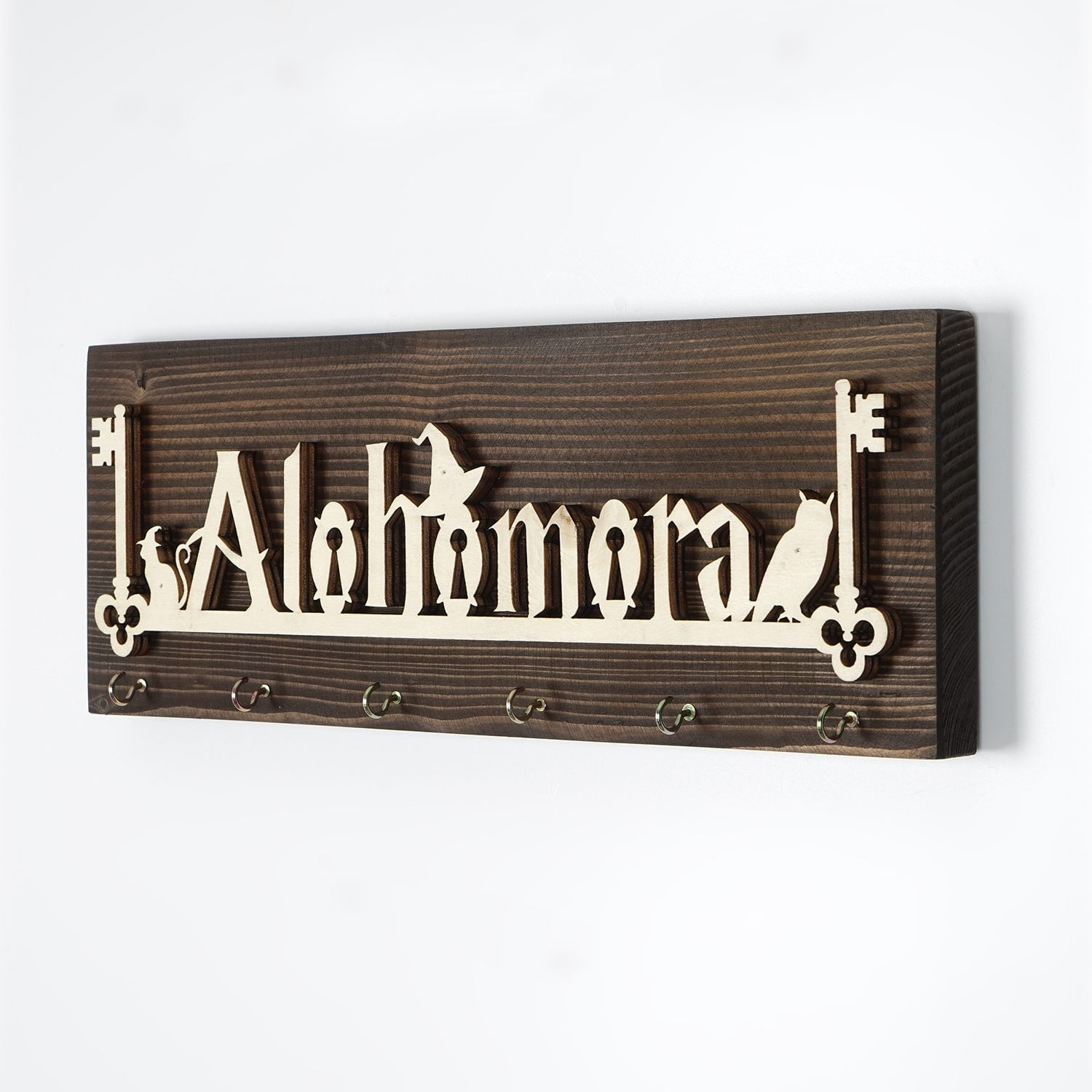 Suport chei, Wallxpert, lemn masiv, multicolor, 40x14x3 cm, 797EVL2201 — imaginea 6