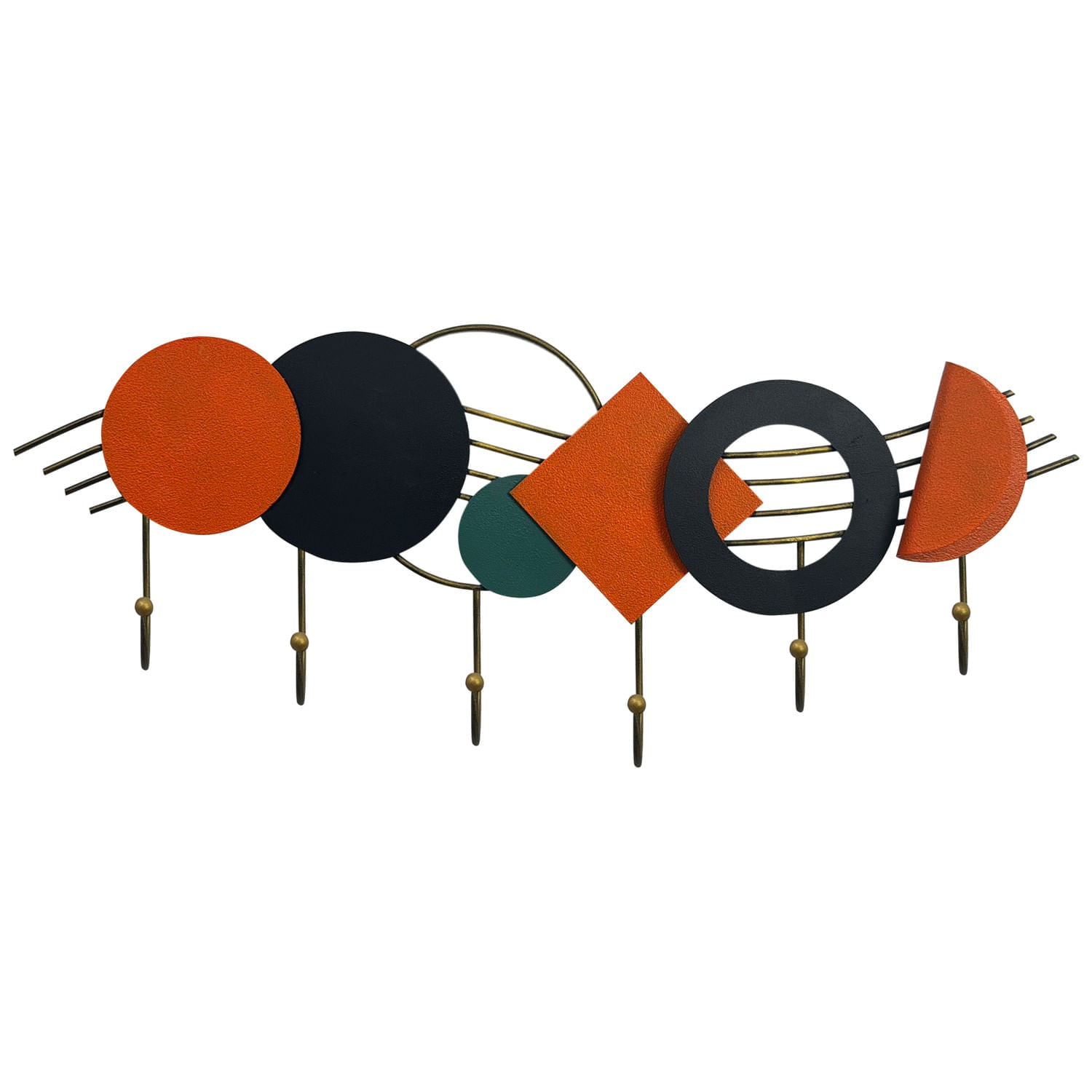 Cuiere de perete, Wallxpert, metal, multicolor, 59x24 cm, pictat manual