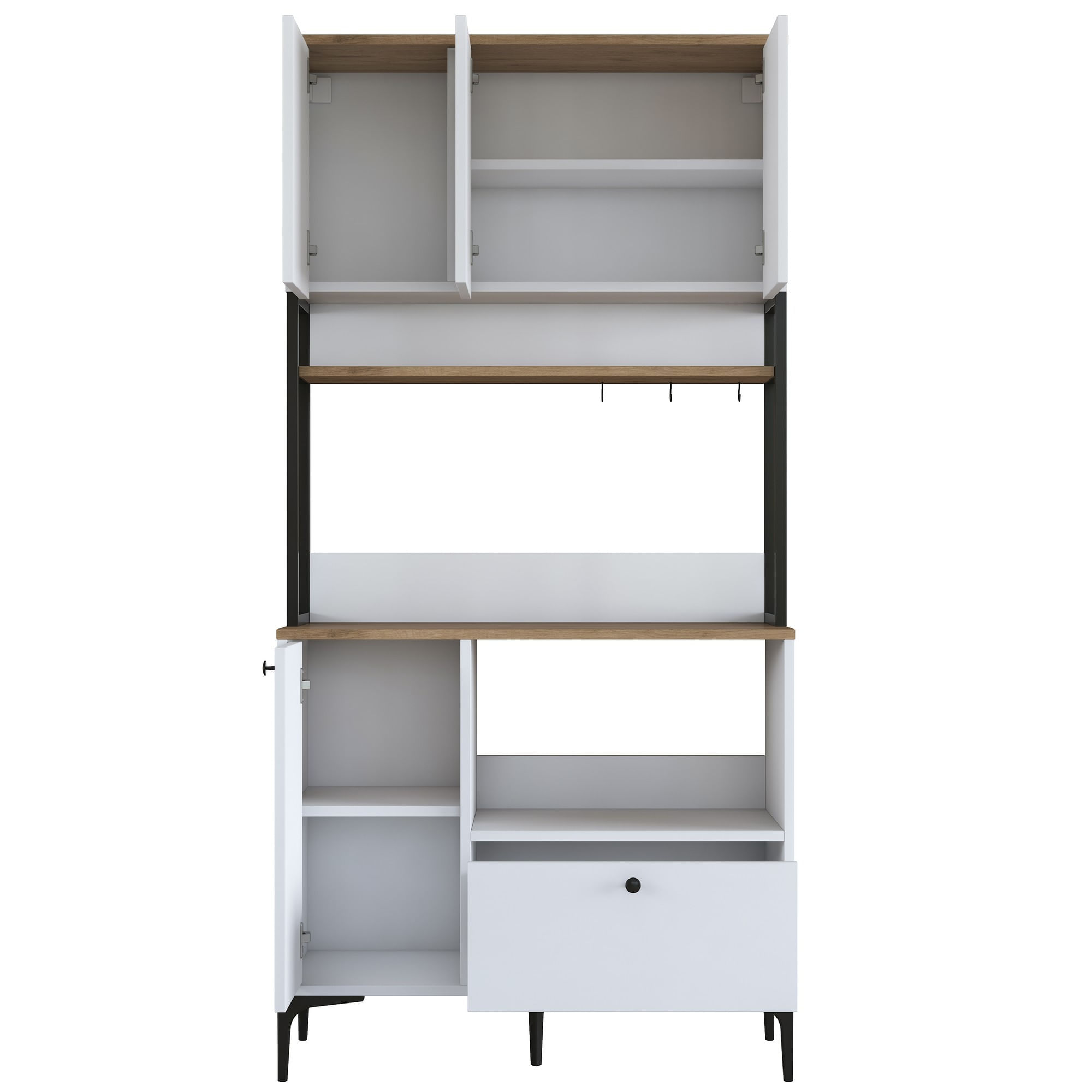 Dulap multifunctional, Hanah Home, PAL melaminat, alb nuc, 90x38x184.2 cm - imagine 2