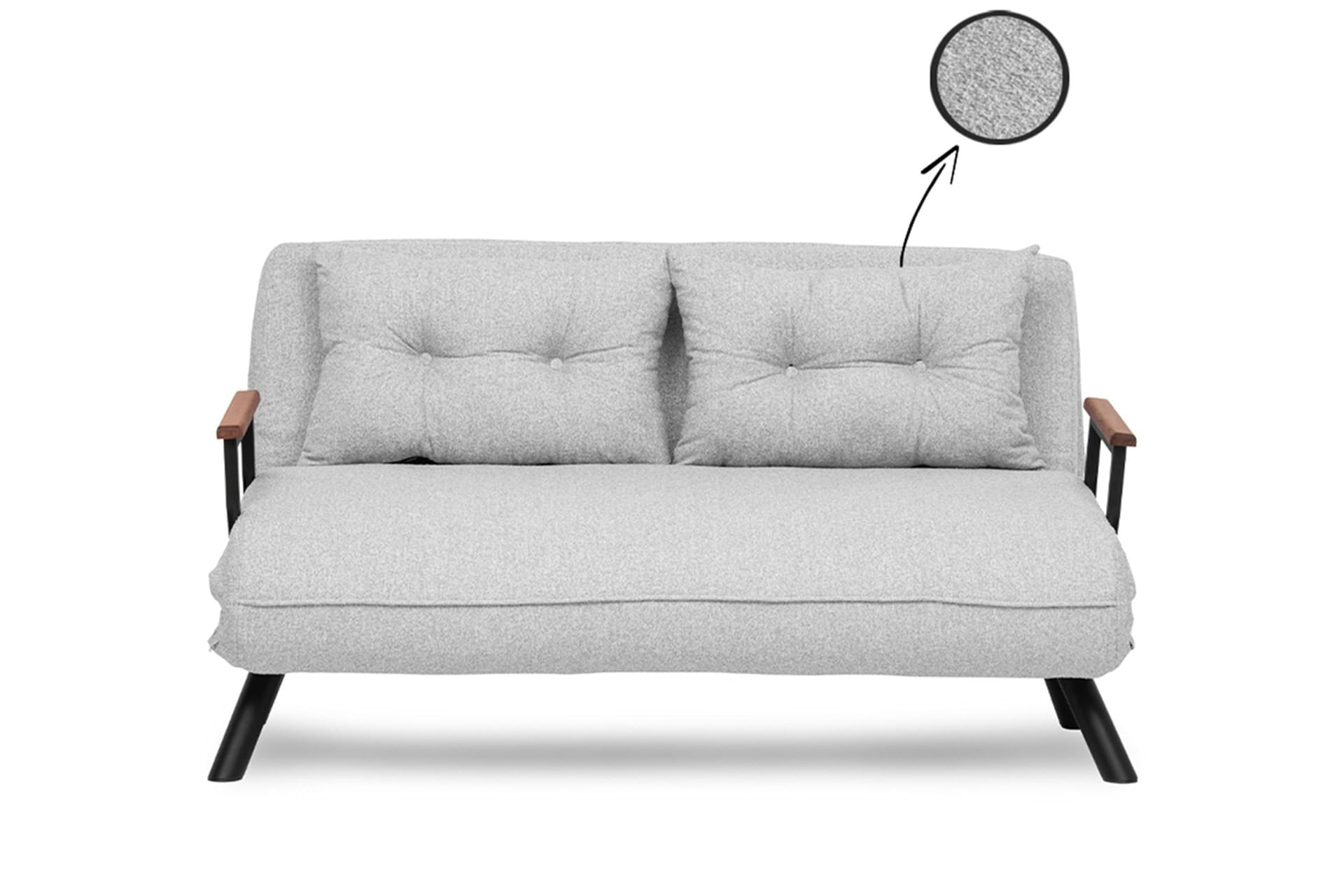 Canapea extensibila 2 locuri, Hanah Home, stofa teddy, gri — imaginea 17