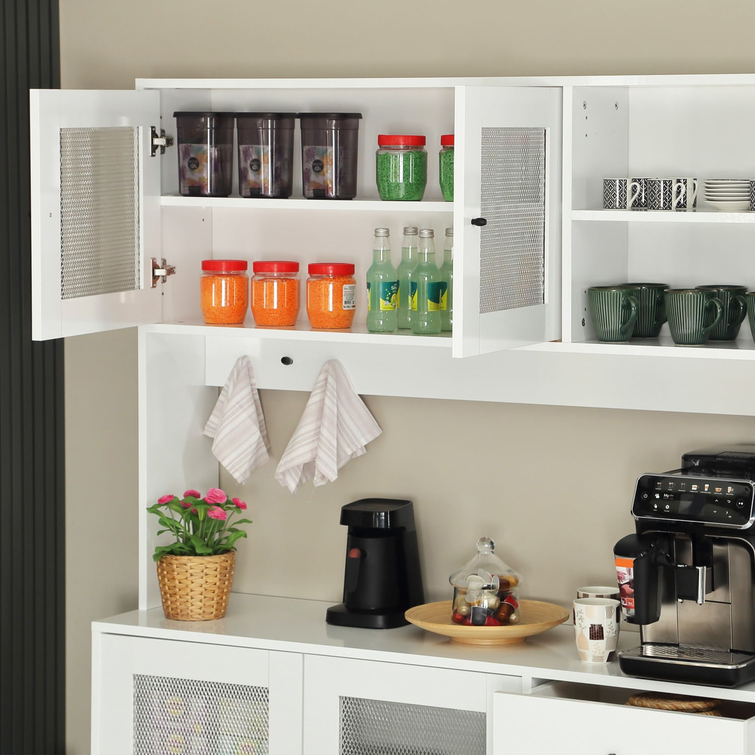 Dulap multifunctional, Hanah Home, pal, alb, 140x40x187 cm — imaginea 4