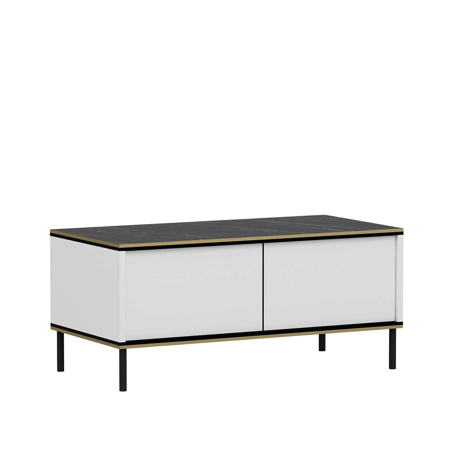 Masuta de cafea, Hanah Home, panou aglomerat cu melamina, alb, 90x45x40 cm — imaginea 2