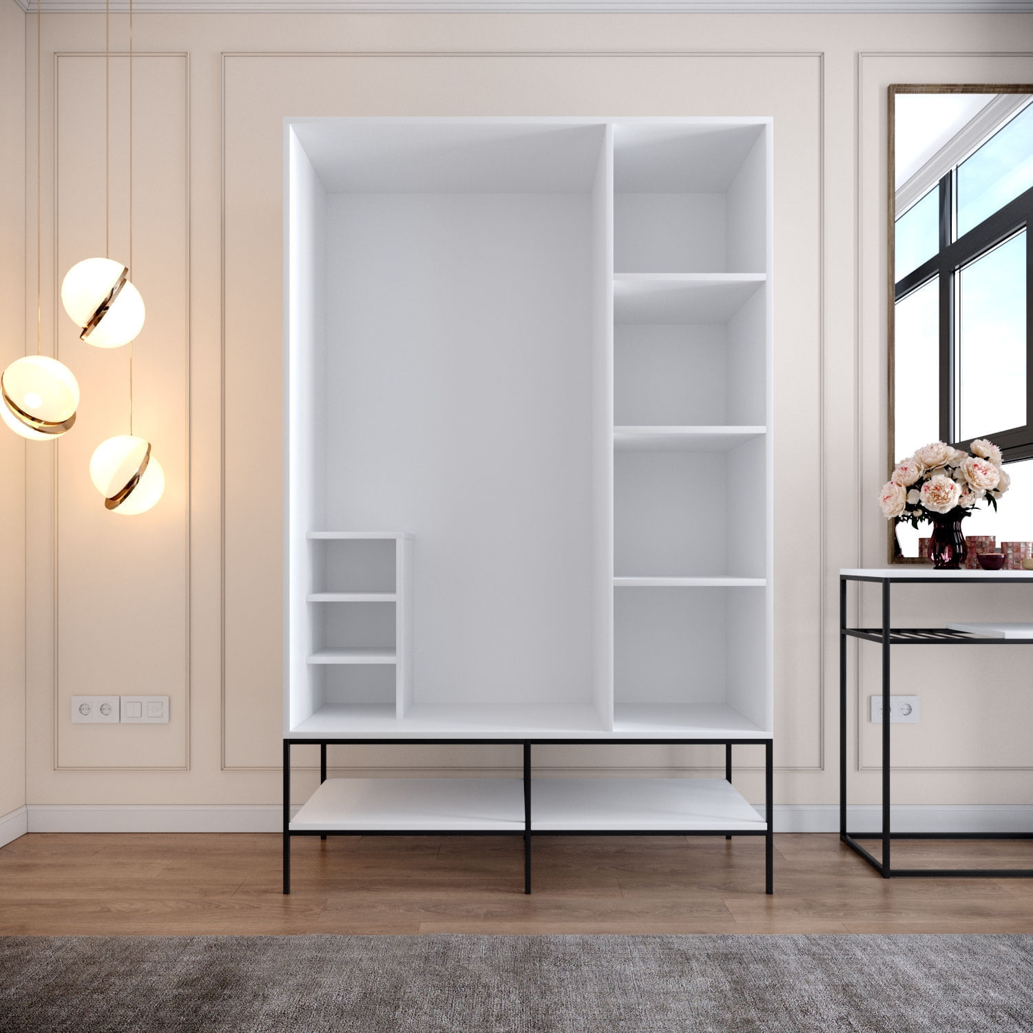 Sifonier, Hanah Home, pal melaminat, alb, 126x50x200 cm — imaginea 7