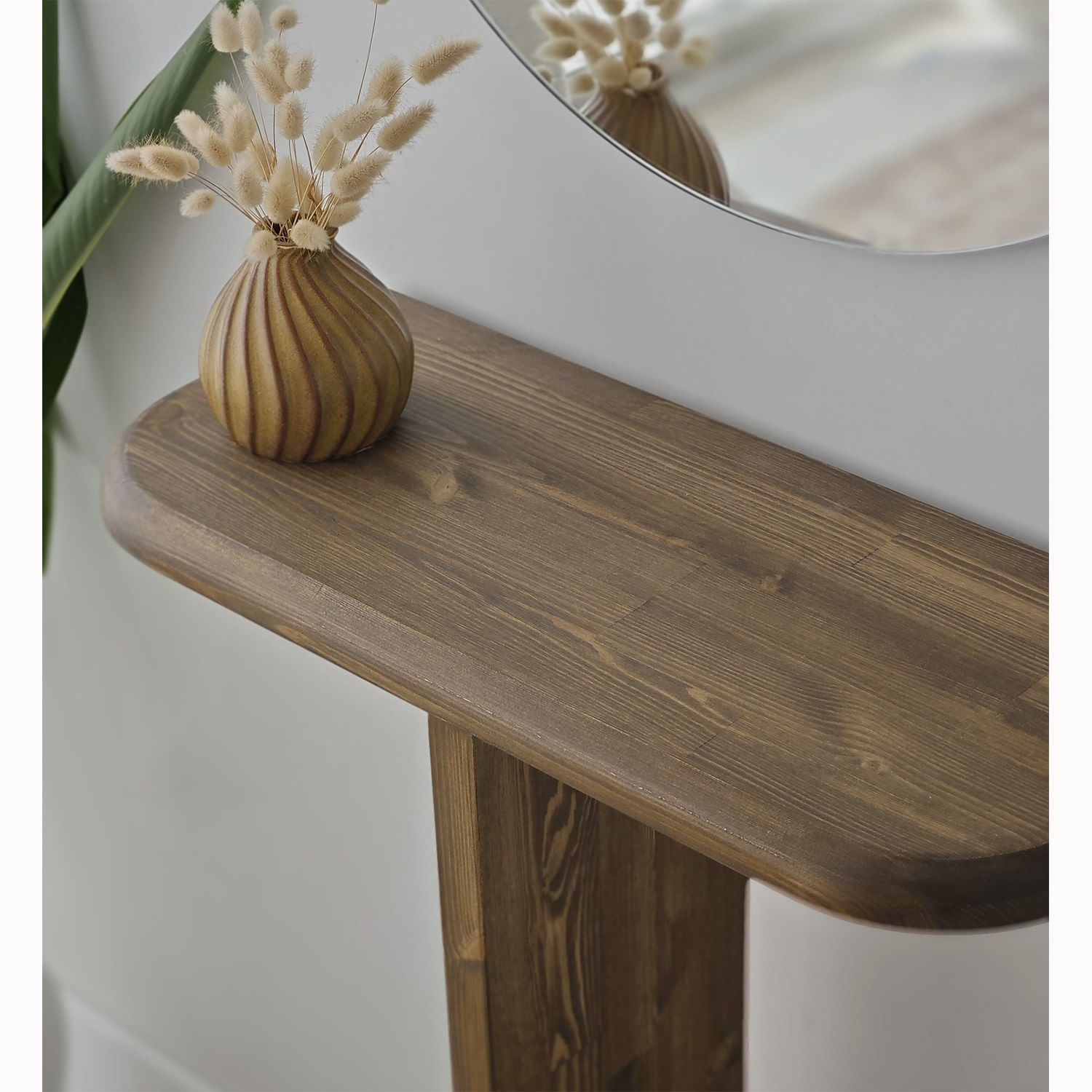 Consola, Hanah Home, lemn masiv, nuc, 80x25x85 cm — imaginea 6