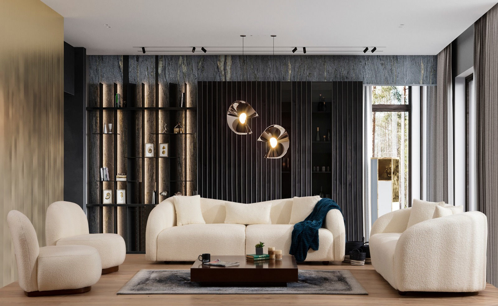 Canapea 3 locuri, Hanah Home, lemn fag si pal, crem, 236x91x76 cm — imaginea 8