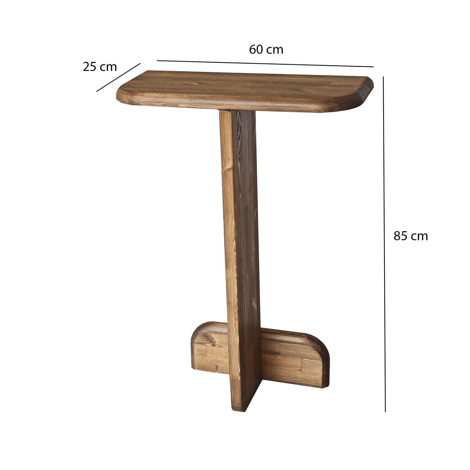 Consola, Hanah Home, lemn masiv, nuc, 80x25x85 cm — imaginea 9