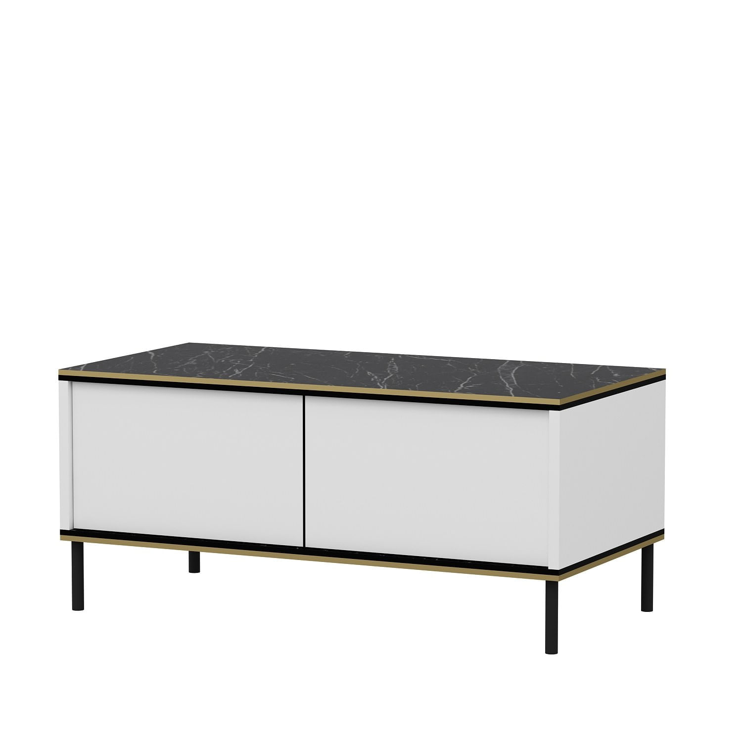 Masuta de cafea, Hanah Home, panou aglomerat cu melamina, alb, 90x45x40 cm — imaginea 10