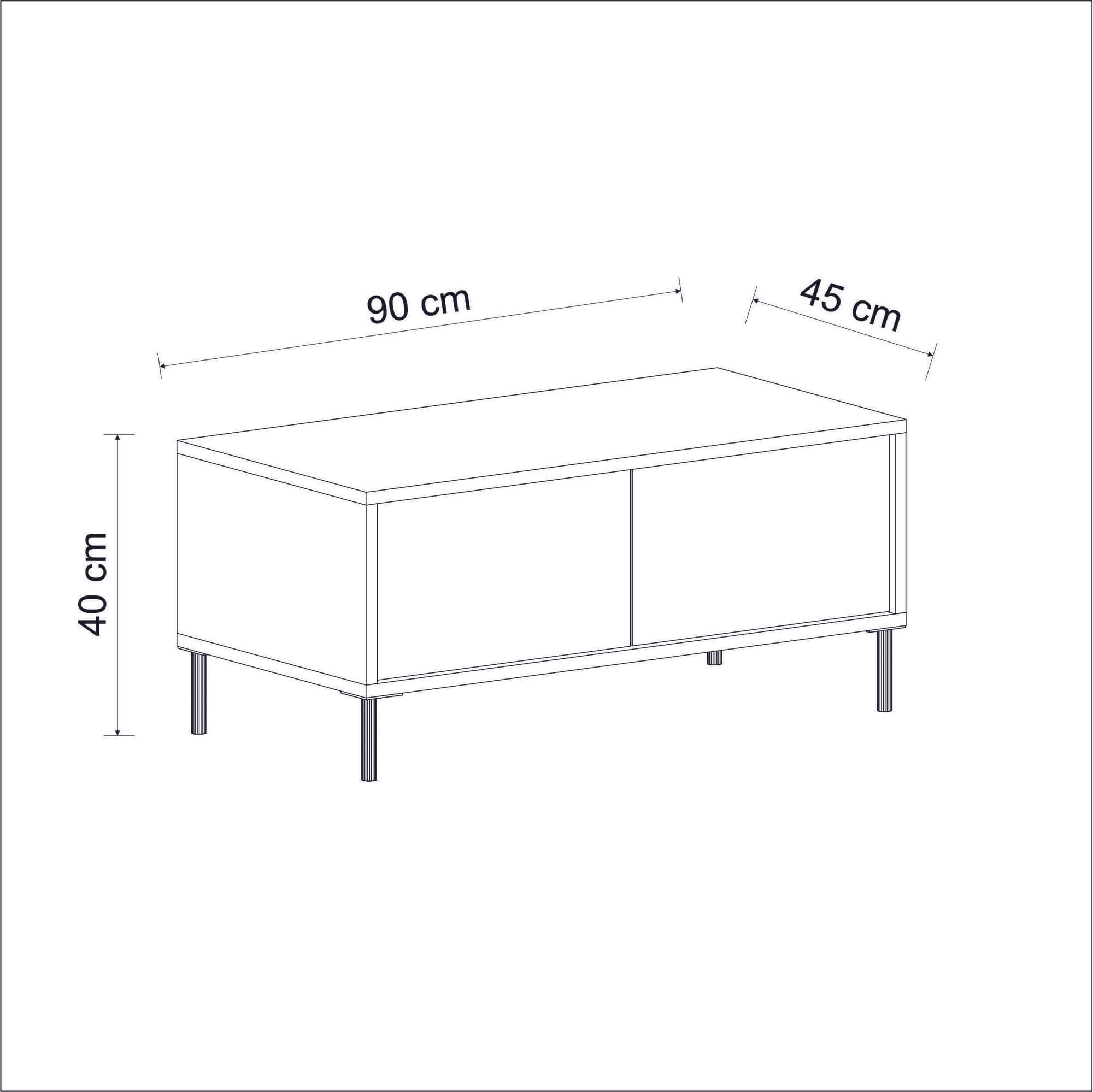 Masuta de cafea, Hanah Home, panou aglomerat cu melamina, alb, 90x45x40 cm — imaginea 12