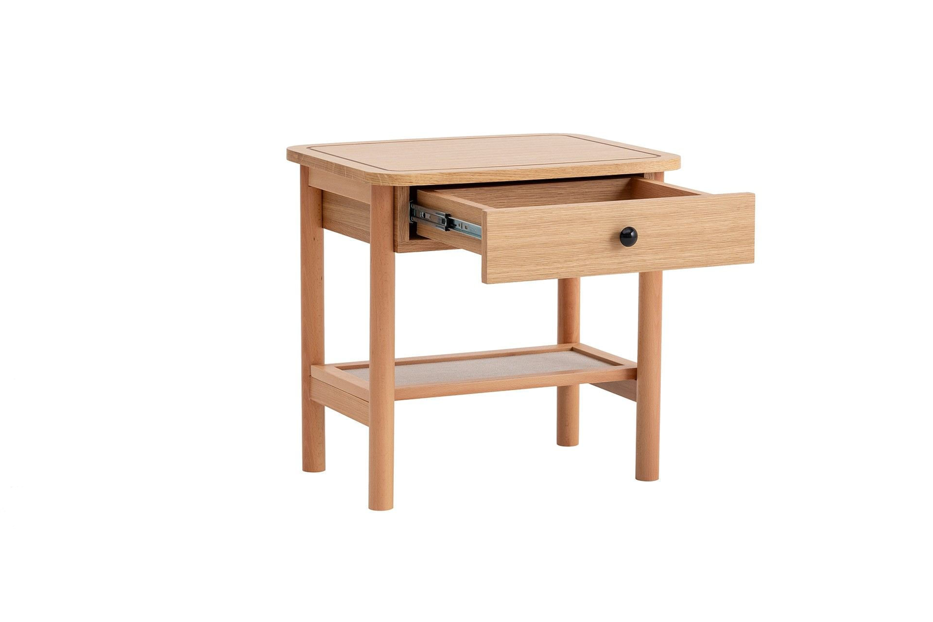 Noptiera, Hanah Home, mdf, natural lemn, 55x45x55 cm — imaginea 2