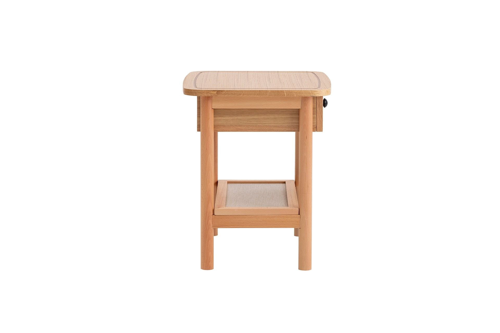 Noptiera, Hanah Home, mdf, natural lemn, 55x45x55 cm — imaginea 3