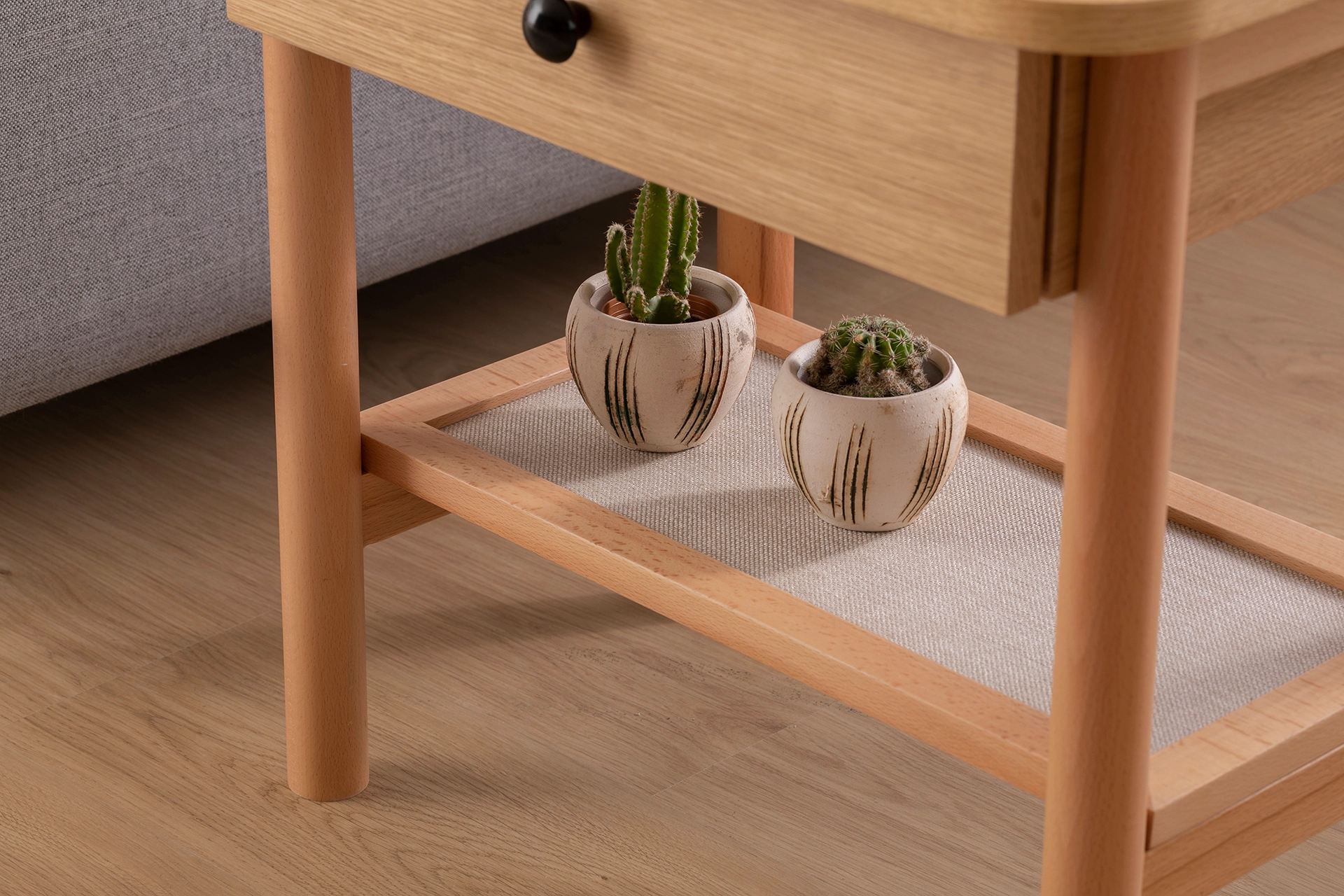 Noptiera, Hanah Home, mdf, natural lemn, 55x45x55 cm — imaginea 6