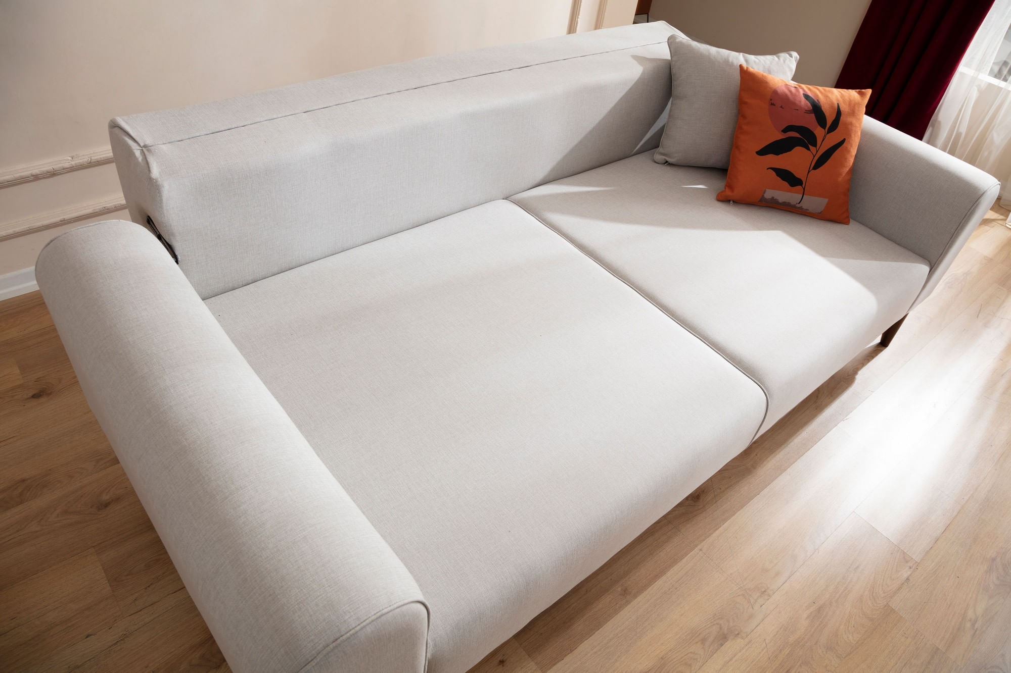 Canapea extensibila, Atelier Del Sofa, lemn de fag, crem, 222x90x80 cm — imaginea 7